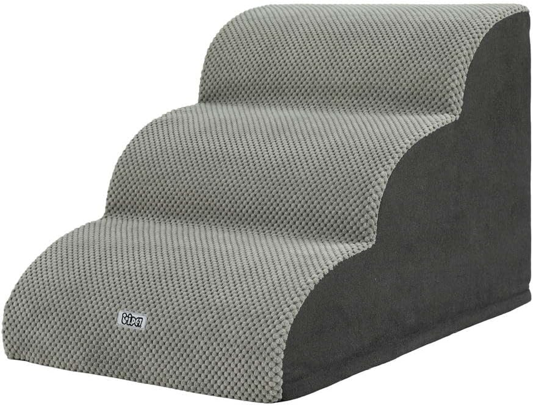 I.Pet Dog Ramp Steps for Bed Sofa Car Foam 3 Tier Pet Cat Stairs Portable Indoor image number 2