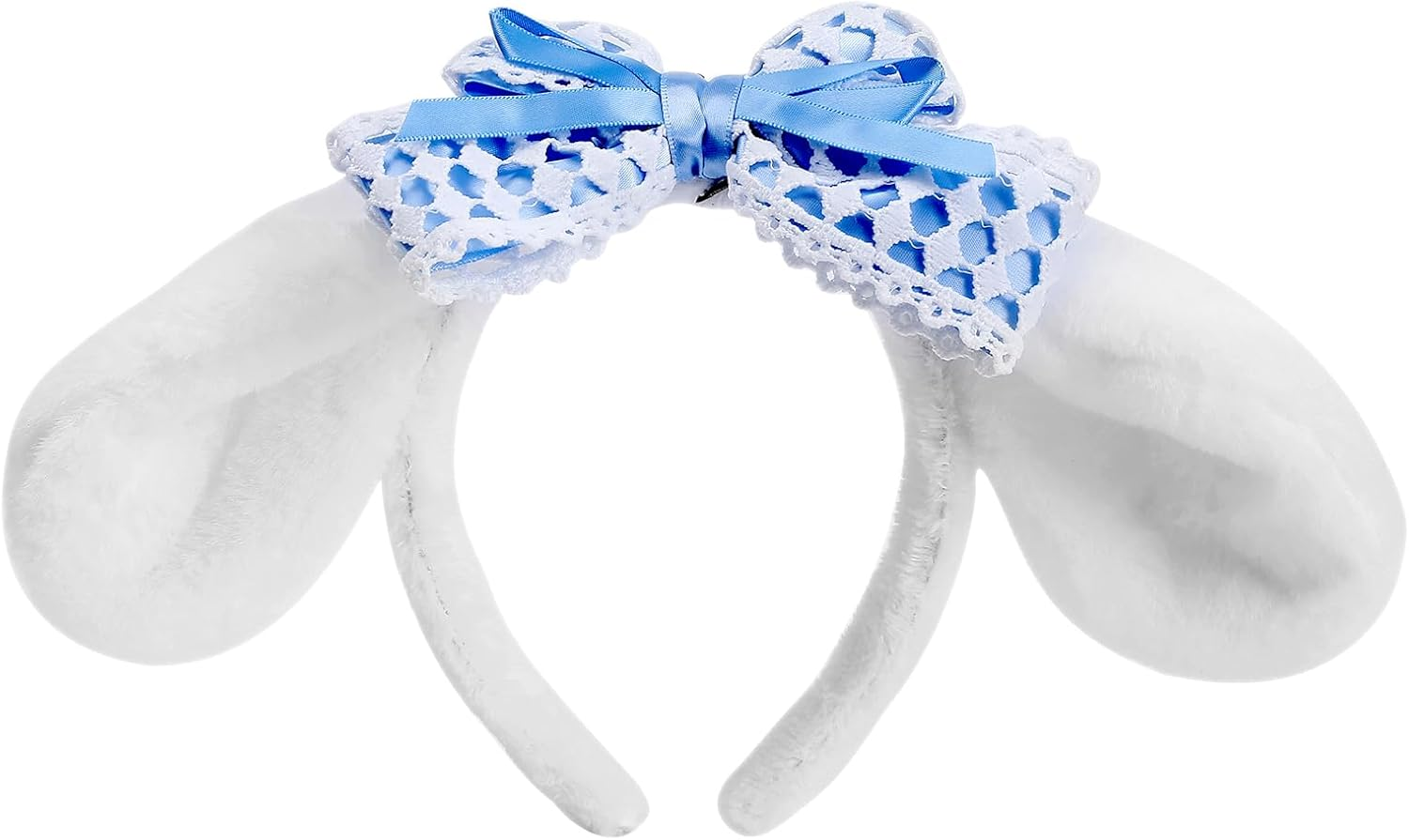 Bunny Ears Headband Furry Rabbit Puppy Dog Ears Headband Cute JK Bowknot Headwear for Facial Makeup Costume