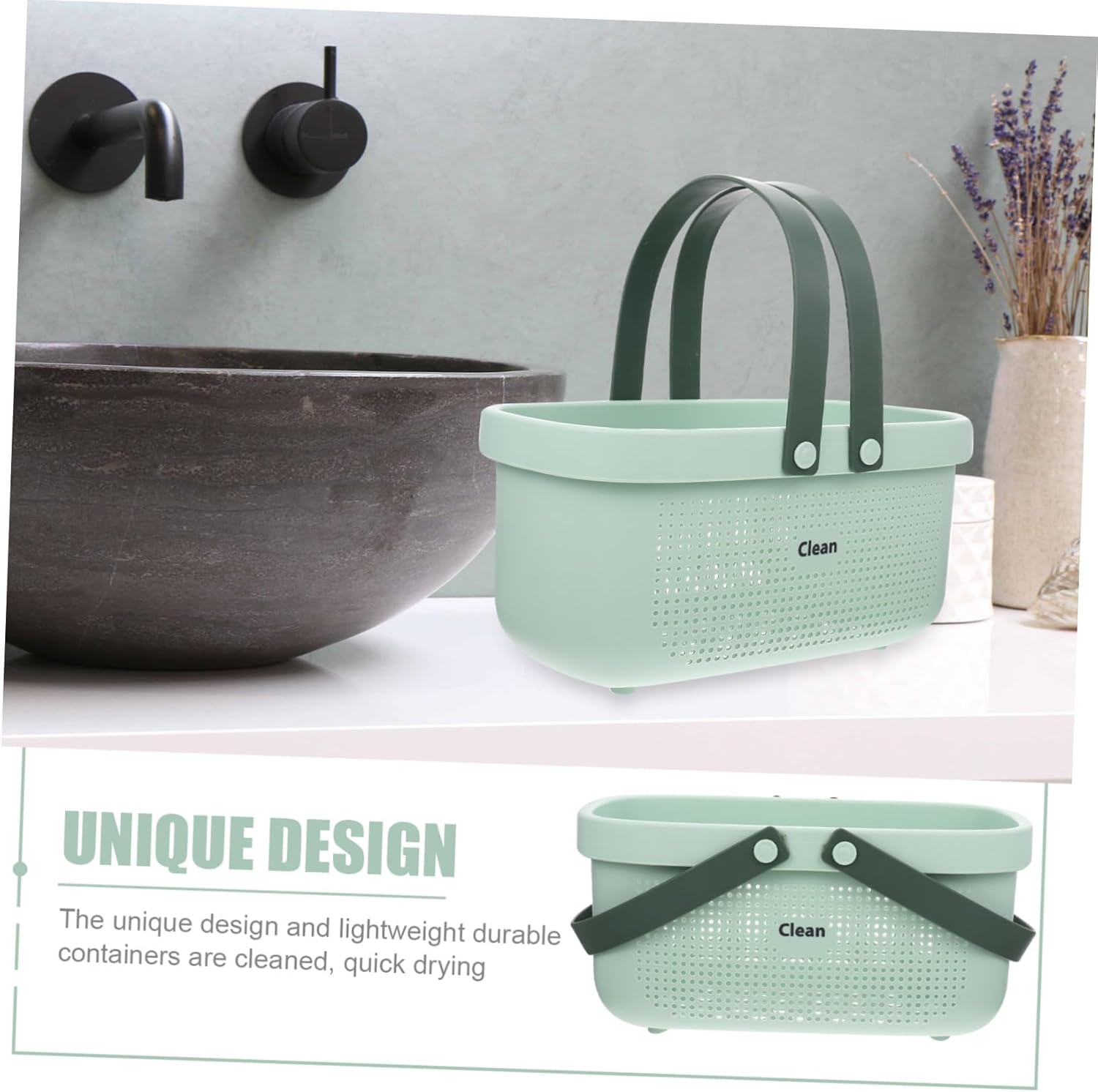 BESTYASH Toiletries Basket Double Handle Storage Bin for Bathroom Pantry Collapsible Washing Basket Organizer for Daily Necessities image number 3