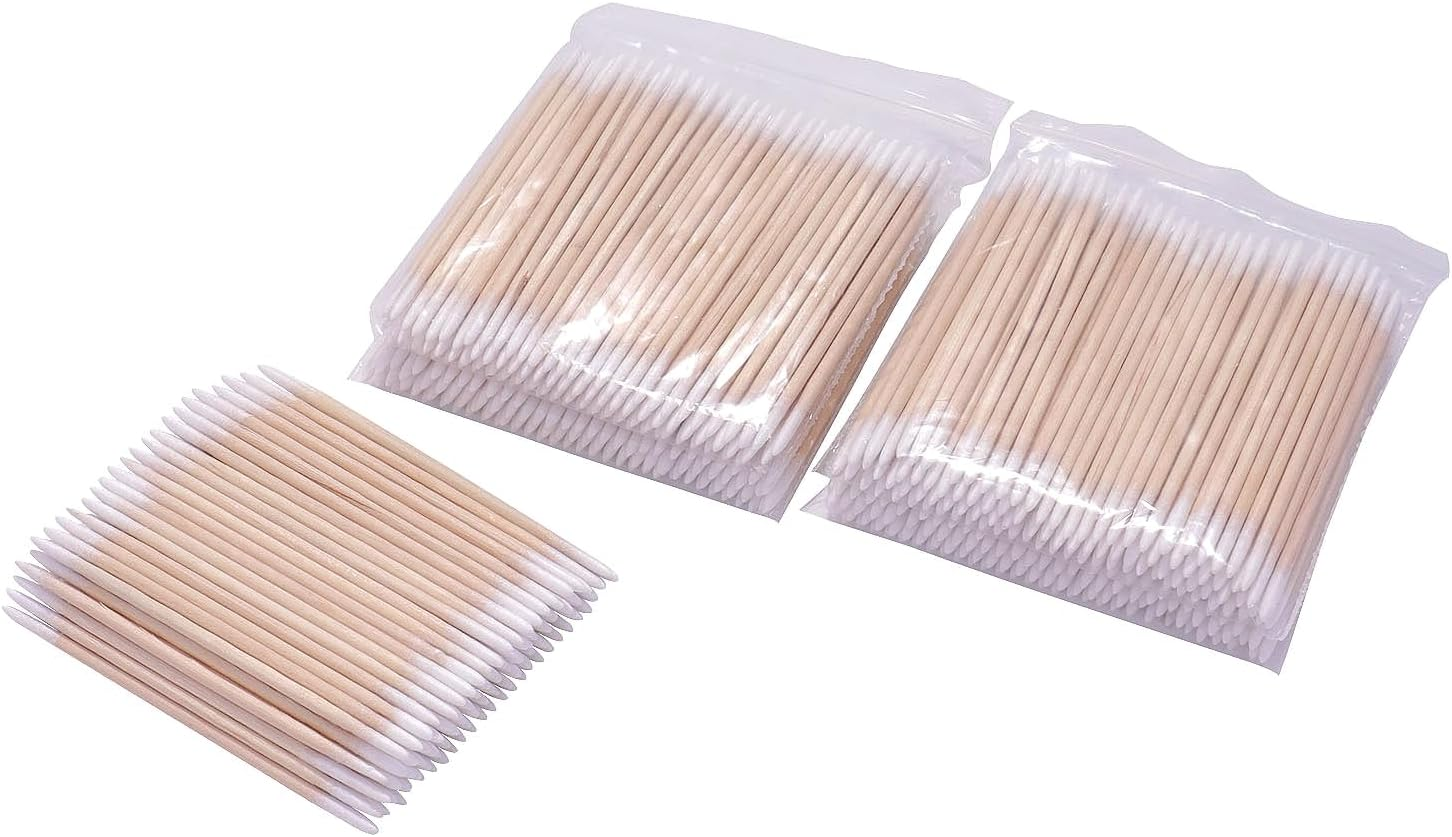 1000Pcs Double Side Precision Tip Cotton Swabs with Wooden Sticks, Pointed Tip Cotton Swabs for Nail Polish Touch Up, Disposable Makeup Applicators, Cotton Sticks for Makeup image number 4