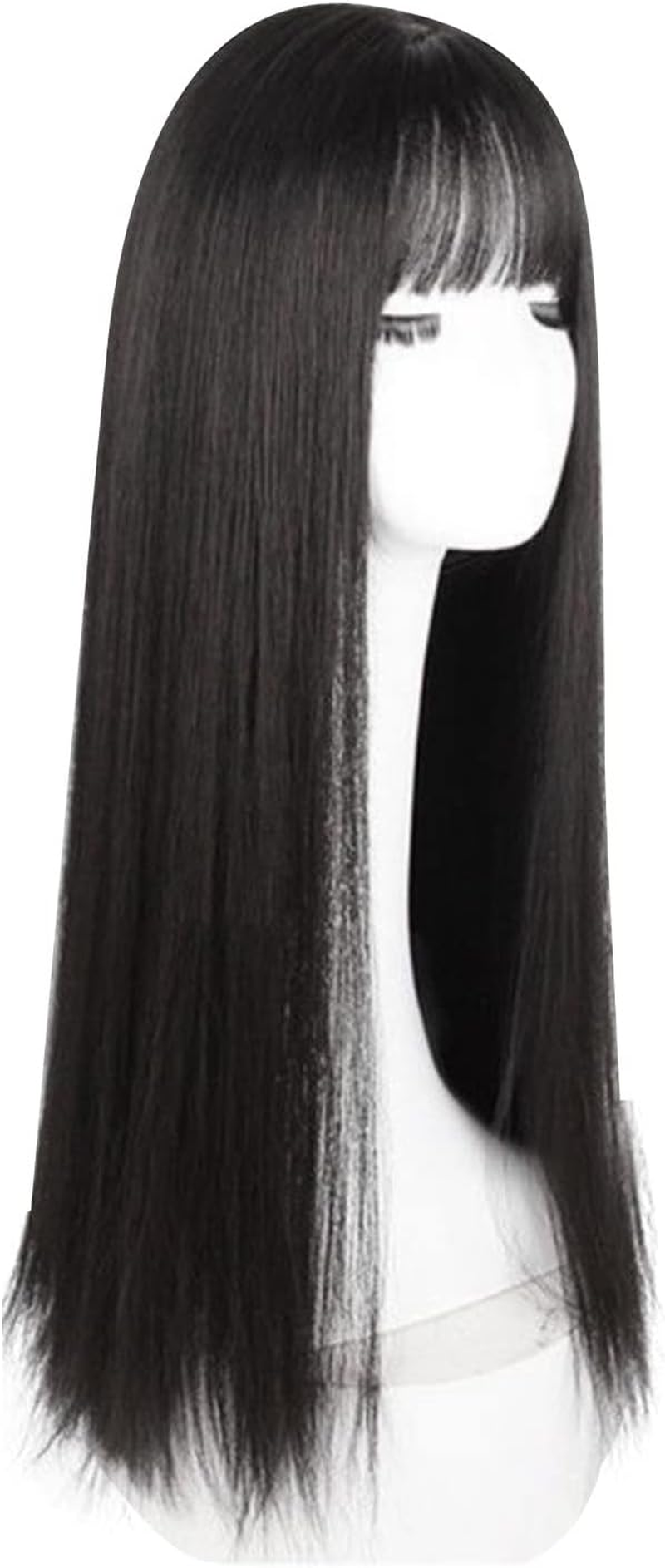 Long Straight Wig, Long Straight Wig, Synthetic Wig, Black, Straight Wig, Long Wig with for Women, Heat Resistant, Fashionable, Elegant, Synthetic
