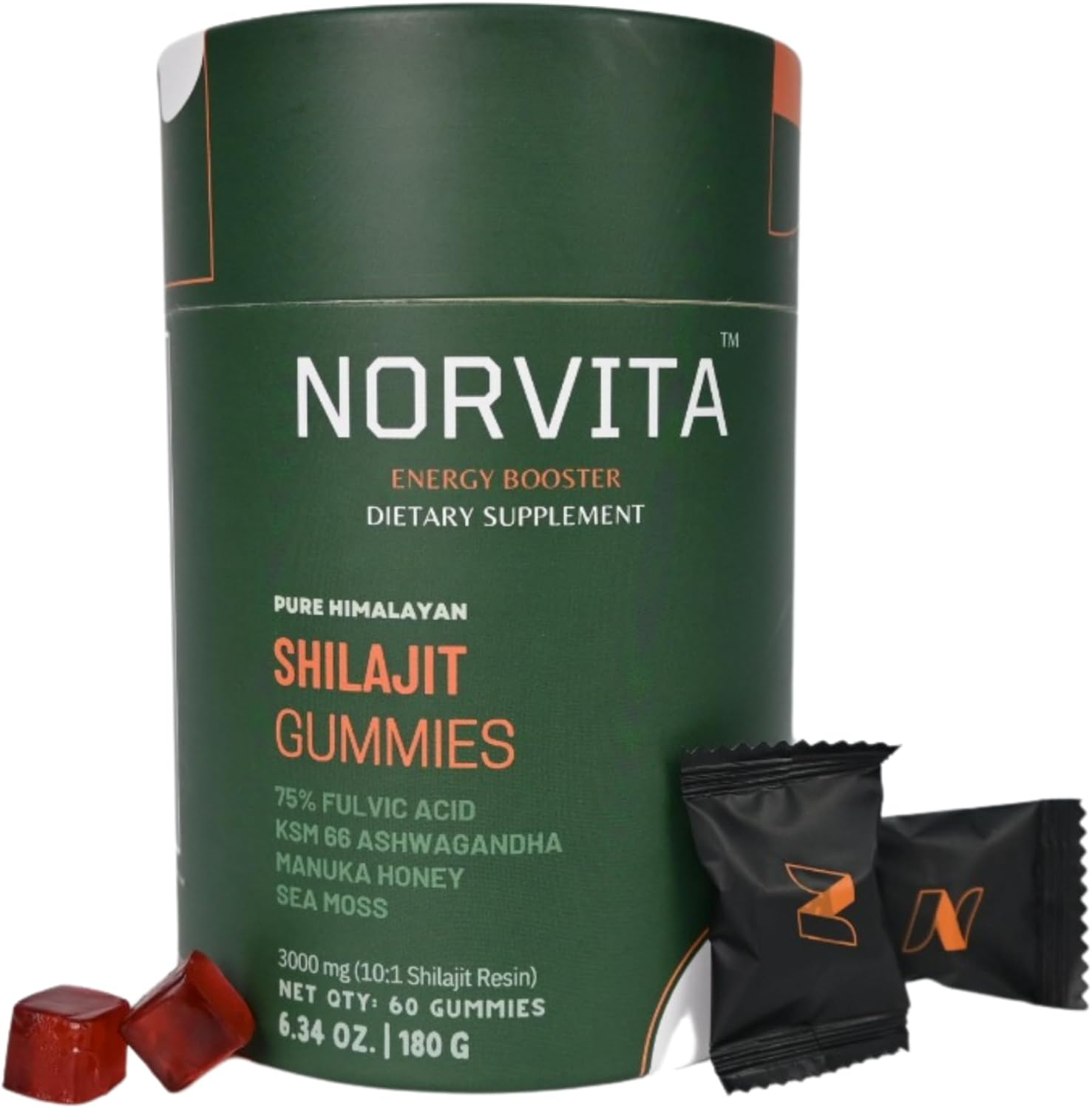 Pure Himalayan Shilajit Gummies Gold with Ashwagandha| Manuka Honey| Sea Moss| Black Seed Oil| Fulvic Acid & 85+ Trace Mineralsi Prenatal Vitamins for Men & Women image number 1