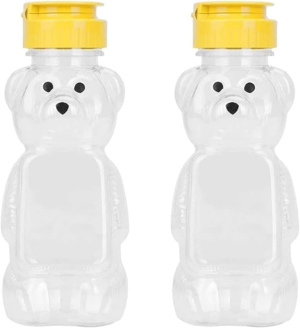 2 Pcs 8 Oz Plastic Bear Honey Bottle Jars, Empty Honey Squeeze Bottle with Flip-Top Lid for Storing and Dispensing, Yellow Flap Caps for Storing and Dispensing Garlic Presses image number 3