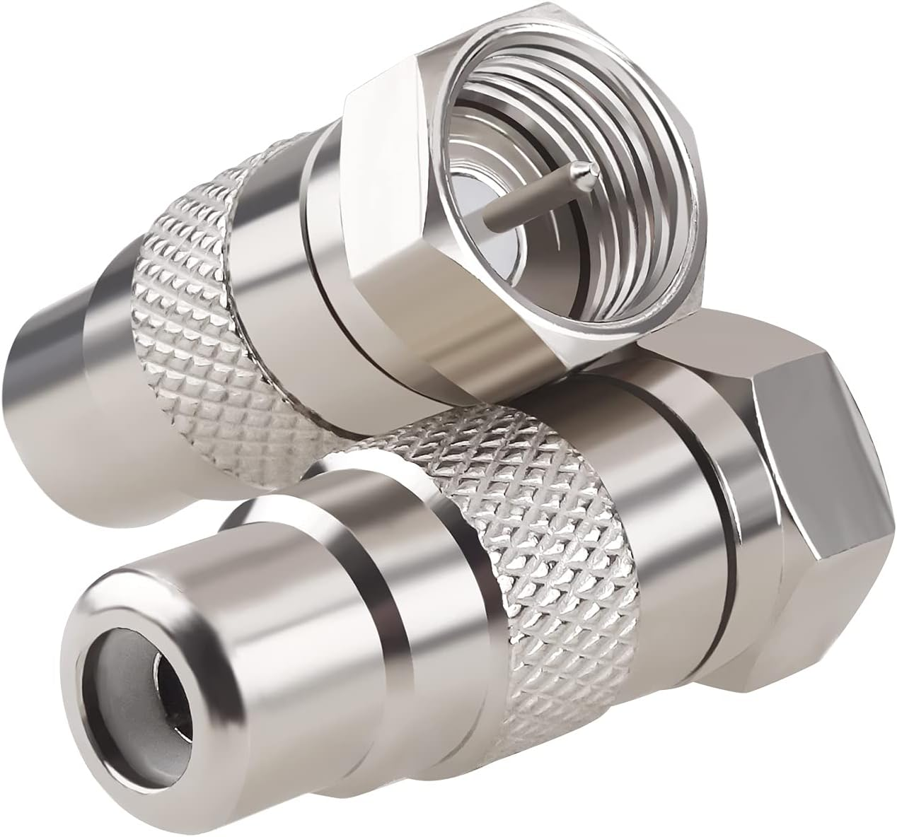 Goupchn Atari 2600 TV Adapter F Type Male to RCA Female RF Coax Coaxial Connector Converter 2PCS for Atari 2600/7800, Sega, Commodore Game System image number 3