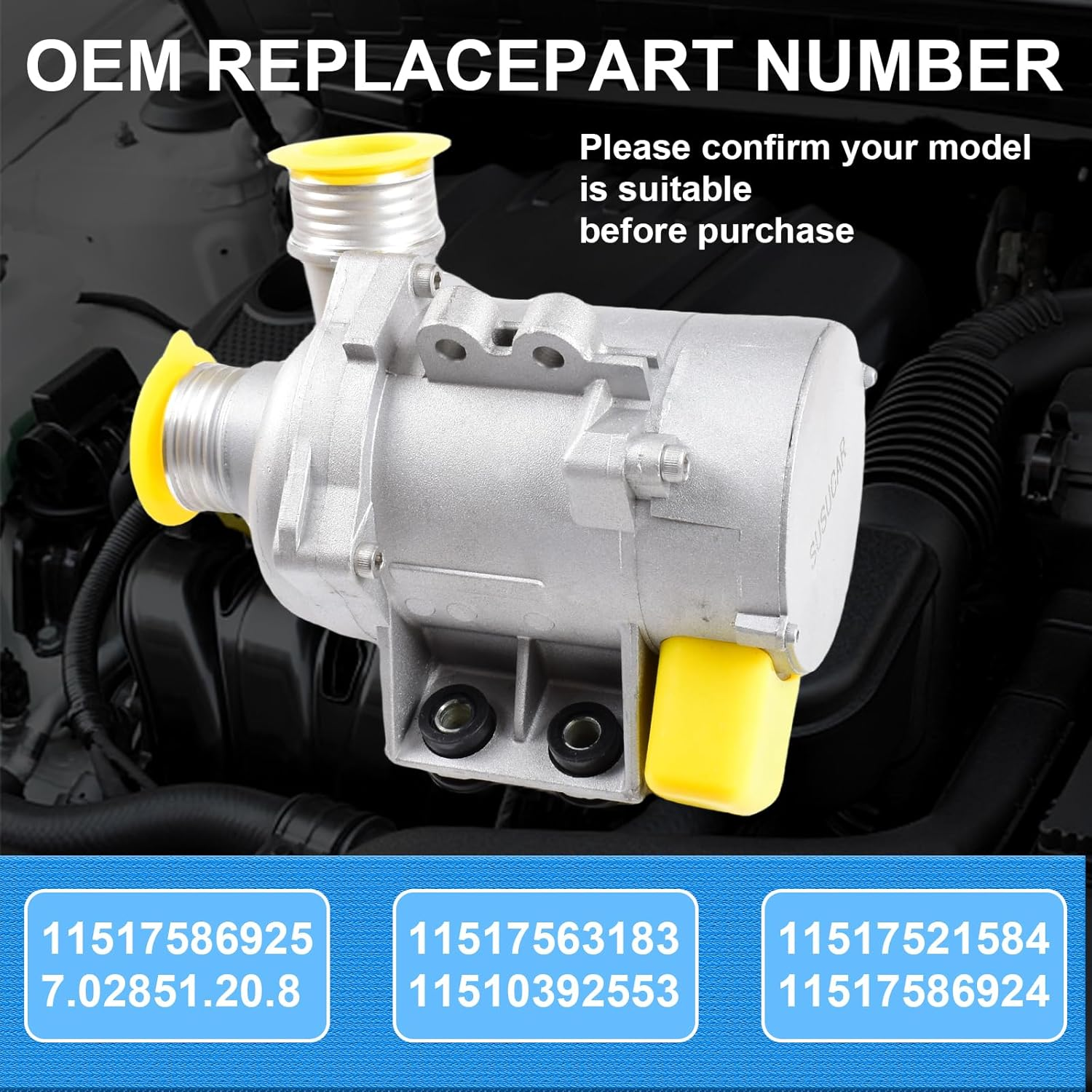 DOFOCH 11517563183 11517586925 Electric Engine Water Pump and Thermostat W/Bolt Compatible with BMW X3 Z4 X5 E90 328I 323I 128I 528I OE# 11517586924 11517546994 11517521584 image number 2