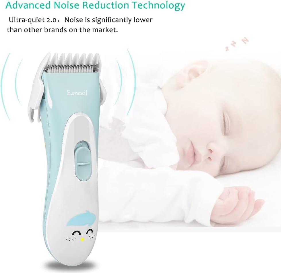 Meetcare Baby Hair Clippers, Ceramic Blade Electric Kids Hair Trimmer, Ultra-Quiet 2.0 Haircut, IPX7 Water-Proof Haircut Kit for Kids Infants. Rechargeable, Cordless, Long Battery Life. (Light Blue) image number 1