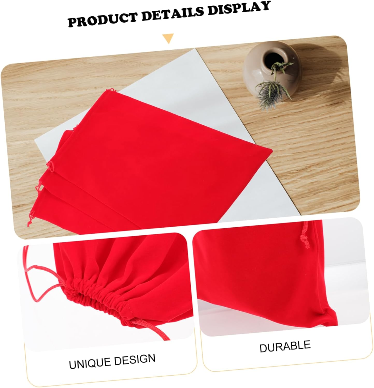 TOVINANNA 3Pcs Electrical Appliance Storage Bag for Hair Dryer Drawstring Design Soft Material for Travel and Home Organization image number 3