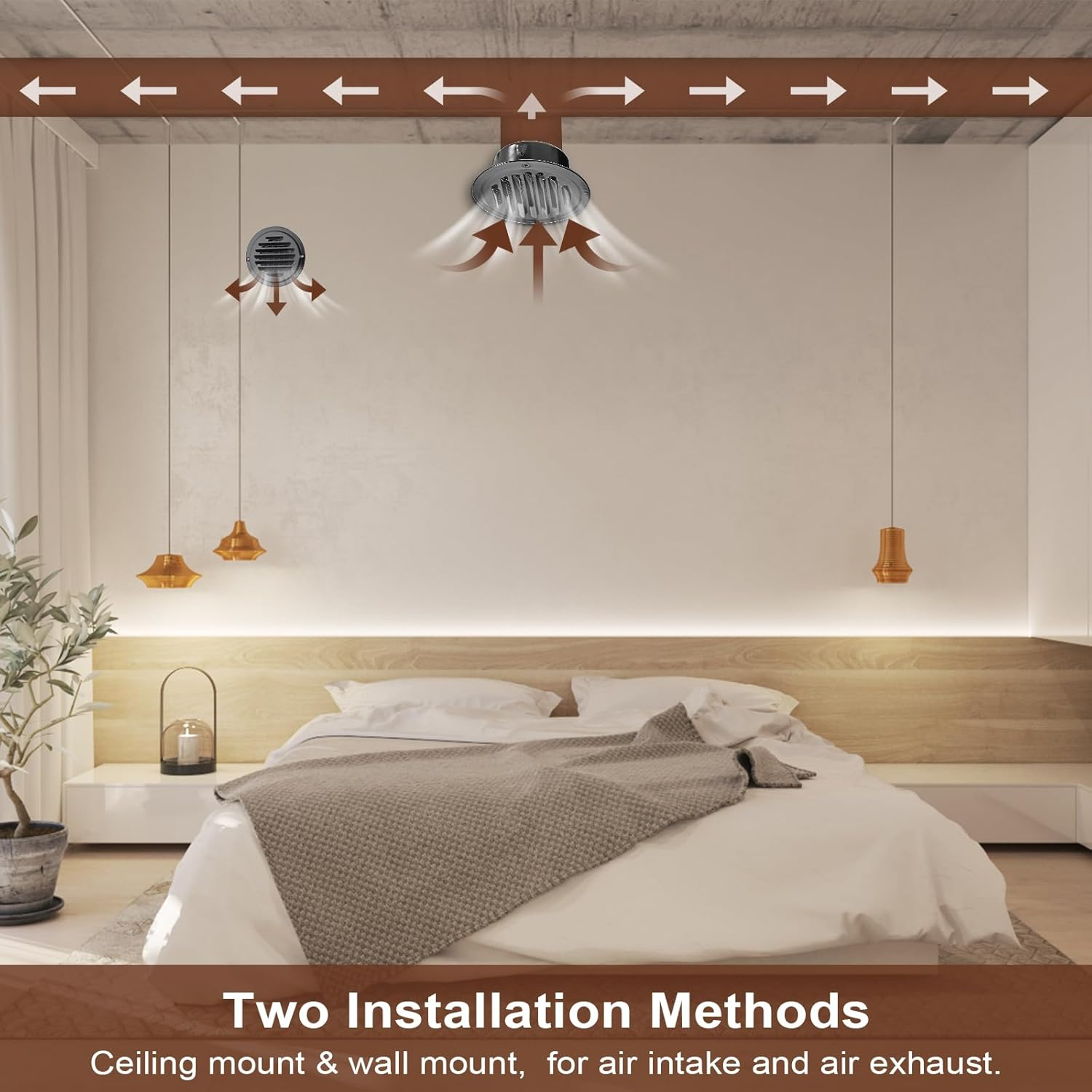 4 PCS 304 Stainless Steel round Air Vent Covers with Insect Mesh(Black, 100 Mm) image number 6