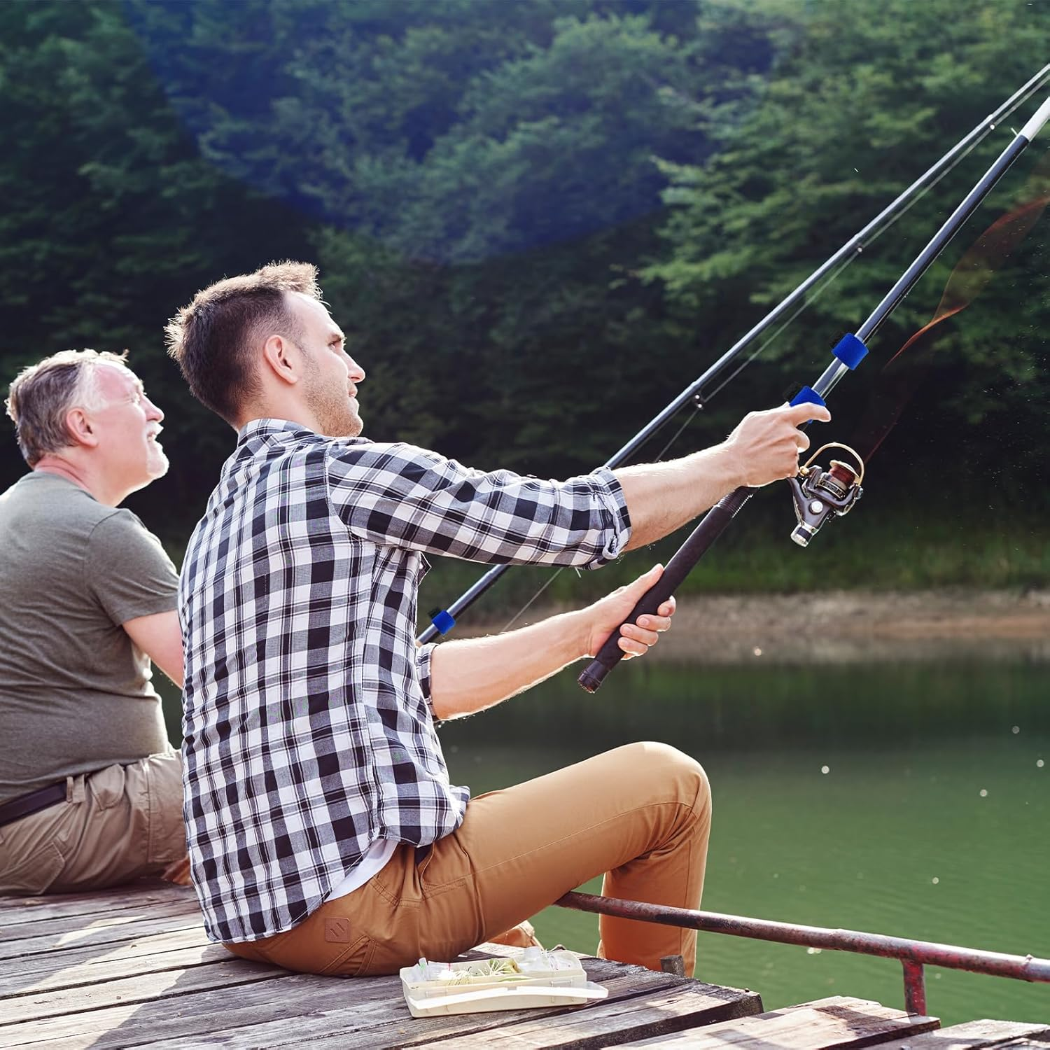 TEAONE Fishing Pole Straps, 6 PCS Casting Rod Ties for Fishing Gear and Equipment (22Cm/8.66In) image number 2