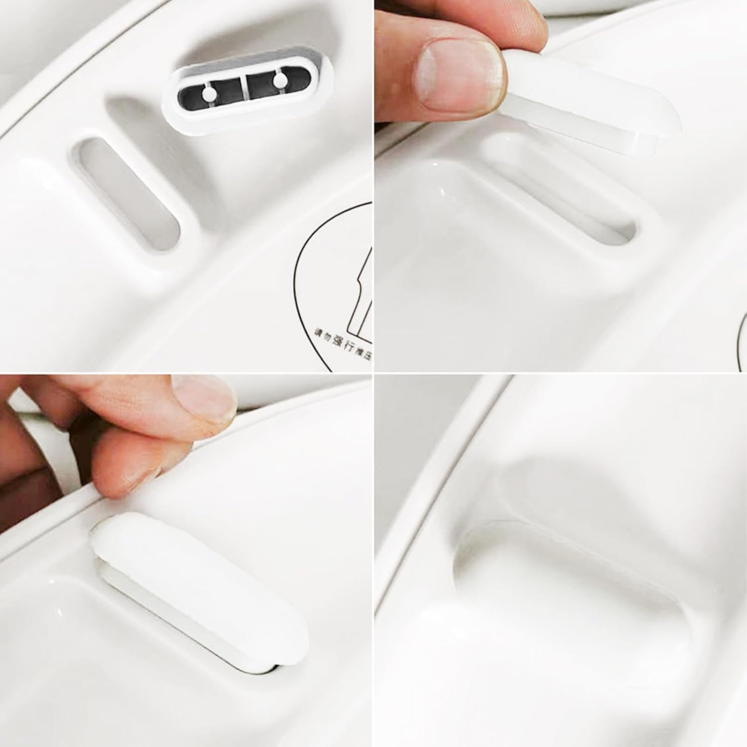 6 Pieces Buffer Toilet Seat, Toilet Seat Buffer, Toilet Lid Buffer, Toilet Lid Stopper, Spacer for Toilet Seat Damper, Toilet Seat Cover Buffer for Toilet Seat, for Home, Office, Hotel (White) image number 3