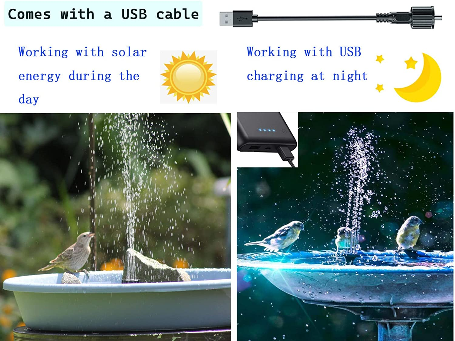 Lewisia 5W Solar Fountain Pump for Pool Pond Bird Bath Garden Decoration Submersible Fountain Pump Kit image number 3