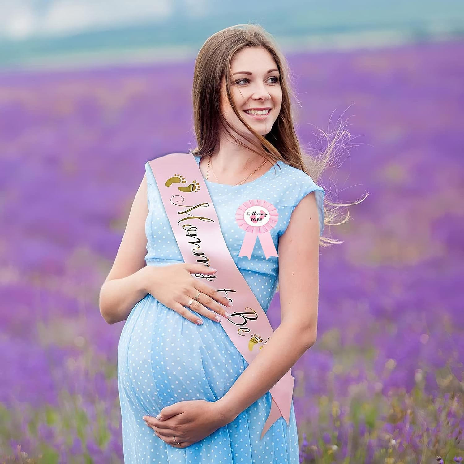 3 Packs Baby Shower Decorations Mommy to Be Sash, Daddy and Mommy to Be Badge Pin Button for Baby Shower Celebration Gender Reveals Party Favor New Dad Mom Gifts image number 4