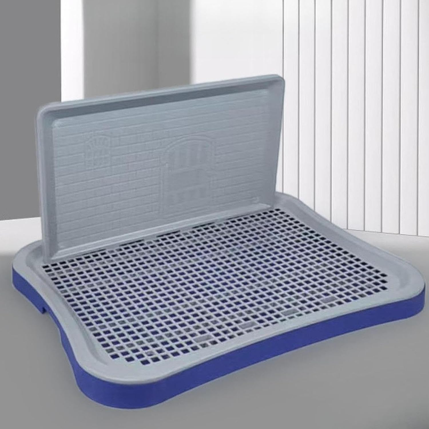 Leefasy Dog Potty Tray Training Toilet Mesh Grids Removable Urinal Dog Litter Box Pee Pad Holder for Dogs Cats Puppy Hamster Rabbit, Dark Blue Gray - Navy Gray image number 5
