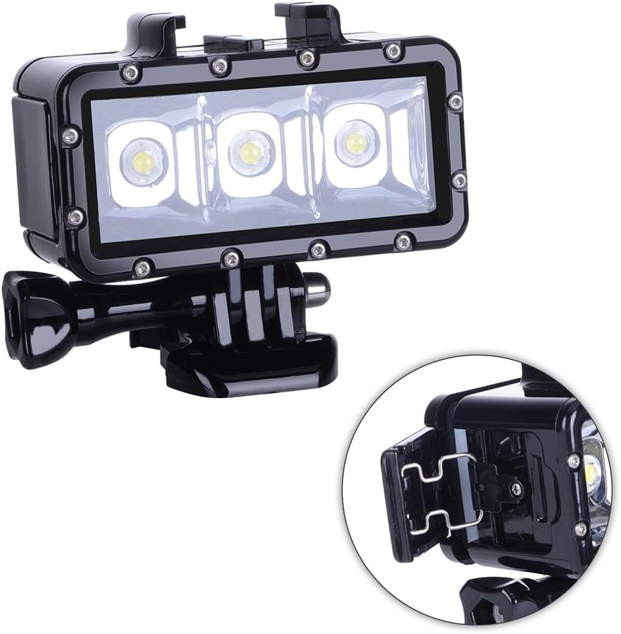 Suptig Diving Light High Power Dimmable Waterproof LED Video Light Fill Night Light Diving Underwater Light for Gopro Hero 12/11/10/9/8/7/6/5/4/3/3+/Hero Session/Akaso/Dji Osmo Waterproof 147Ft(45M) image number 4