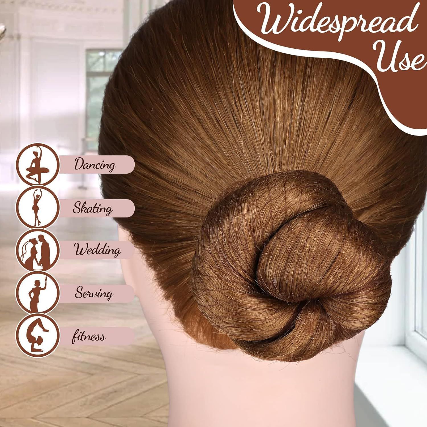 Pack of 20 Invisible Hair Nets with 40 Hair Pins, Invisible Elastic Hair Nets, Hair Net for Bun for Women, Girls, Ballet Dancer, Nurse (Brown)