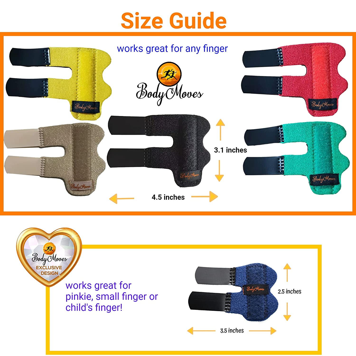 Bodymoves 5 Finger Splints plus 1 Blue Pinkie Splint image number 2