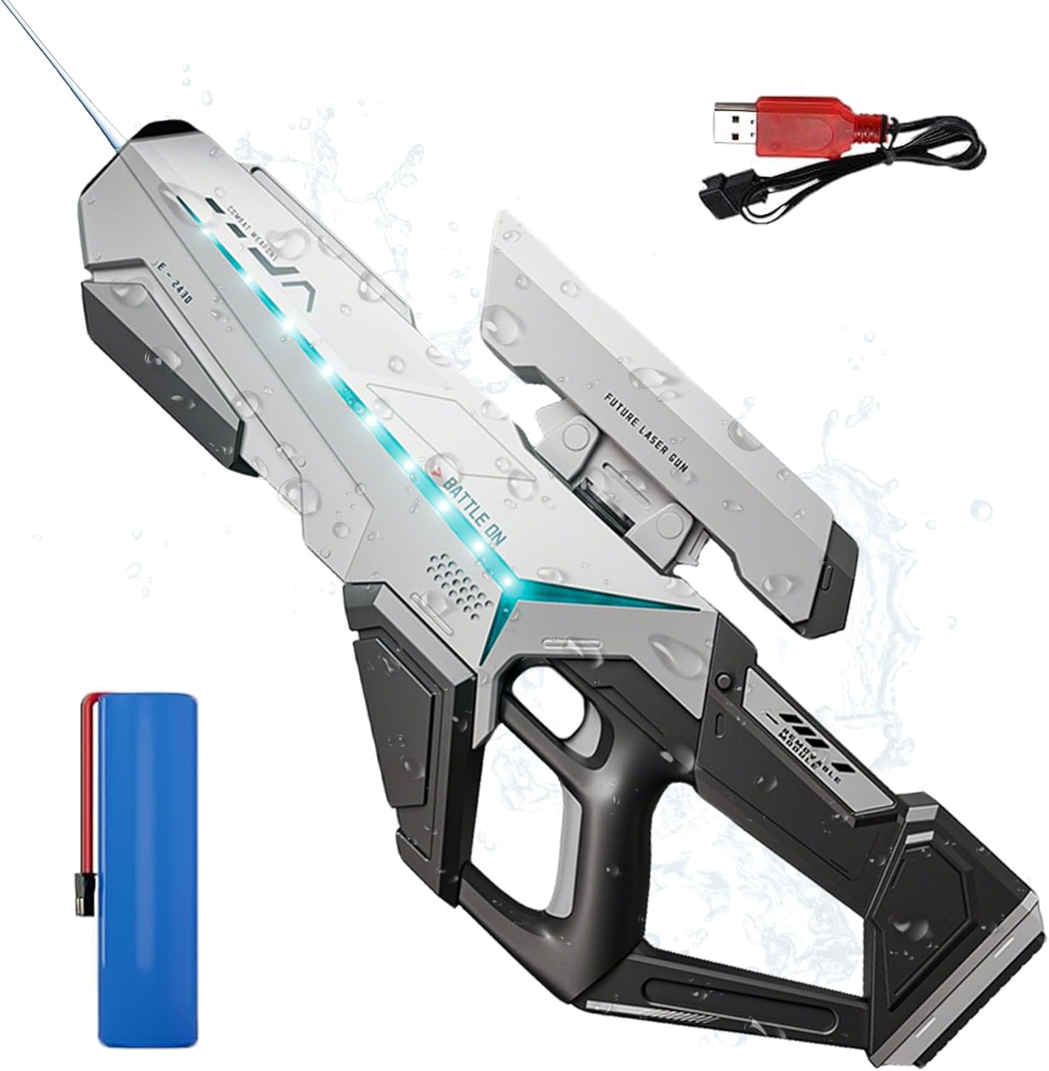 IGGDOQI Electric Water Guns for Adults Kids, 2025 Powerful Water Pistol with Automatic Suction Water, Waterproof Design, 10M-13M Long Range Squirt Gun, Summer Water Toys for Pool Party Beach Outdoor