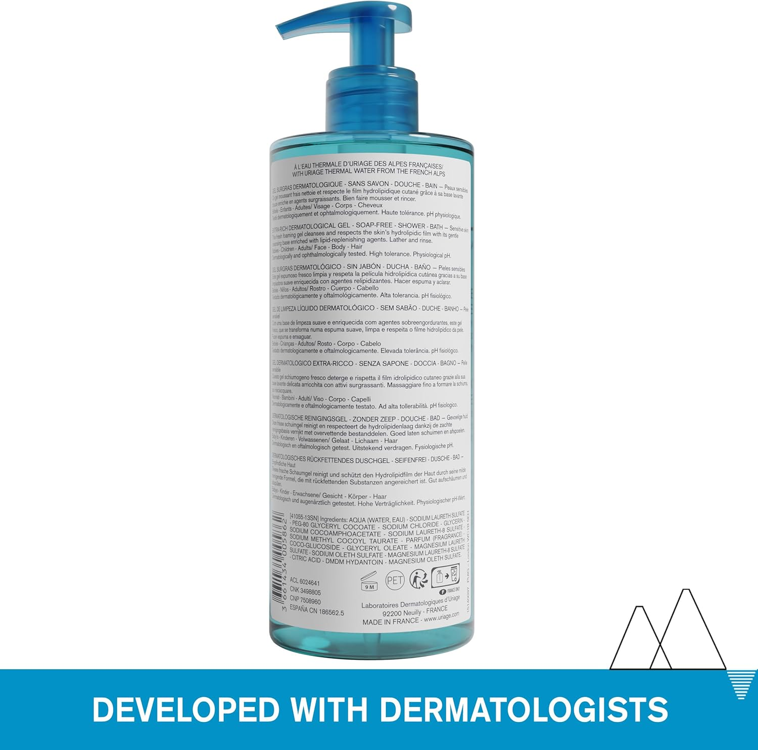 Uriage Extra-Rich Dermatological Gel for Unisex - 17 Oz Gel, 502.76 Millilitre