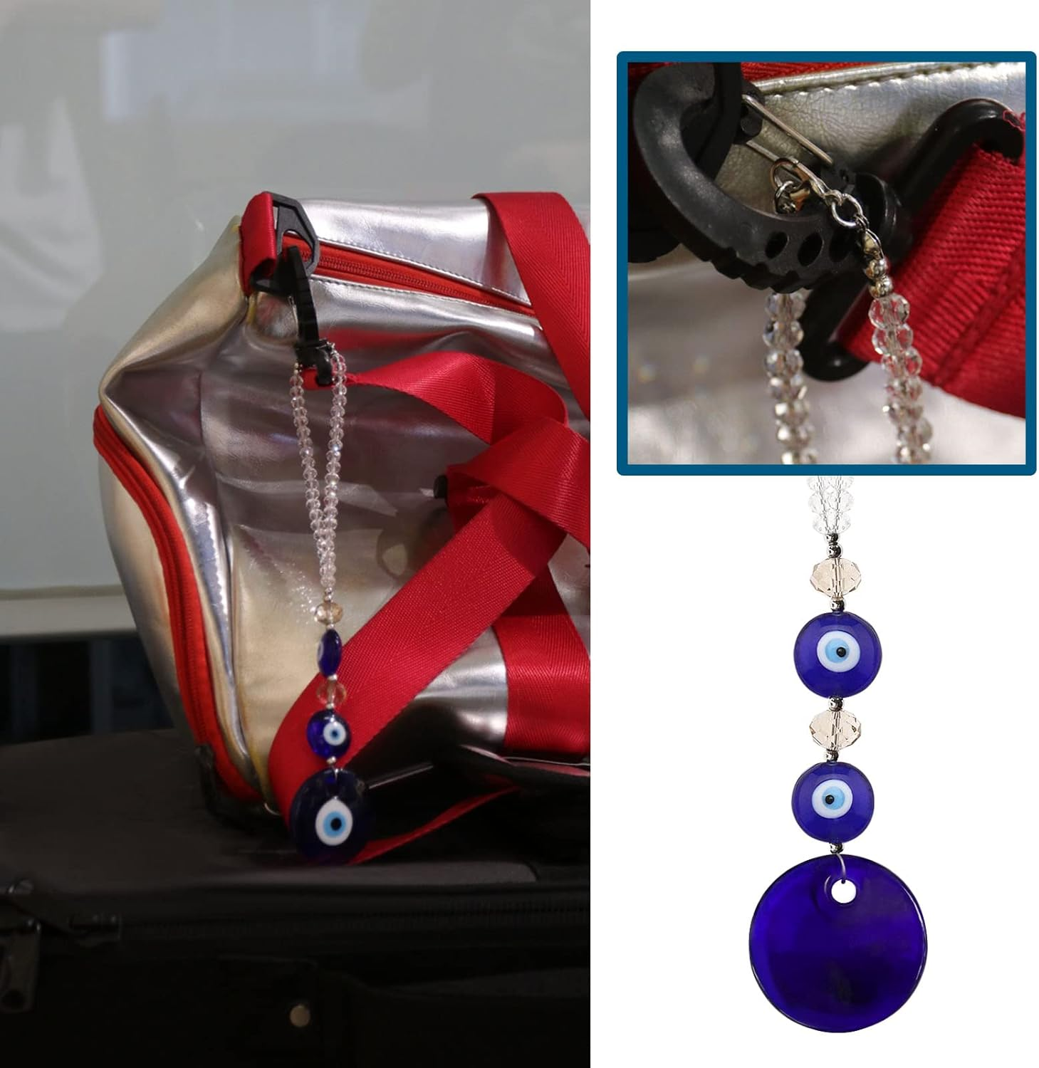 Emsea Evil Eye Hanging Ornament Turkish Eye Pendant Lucky Protection Charm Decoration for Rear View Mirror Balcony Office Door Window Home Decor image number 5