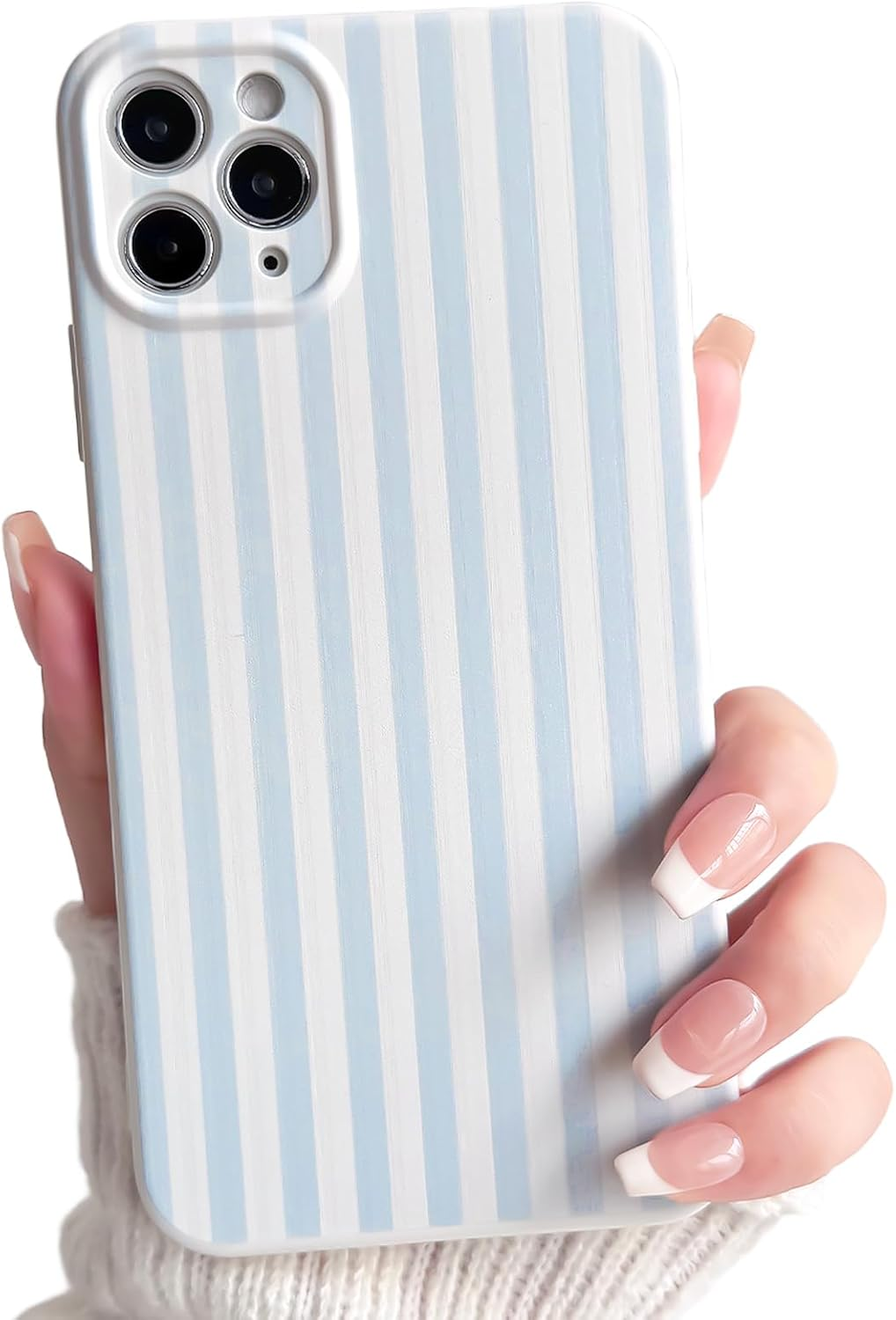 Lovmooful Compatible for Iphone 11 Pro Max Case Cute Color Striped with Aesthetics Design for Girls Women Soft TPU Shockproof More Protective Girly for Iphone 11 Pro Max Case-Blue image number 6