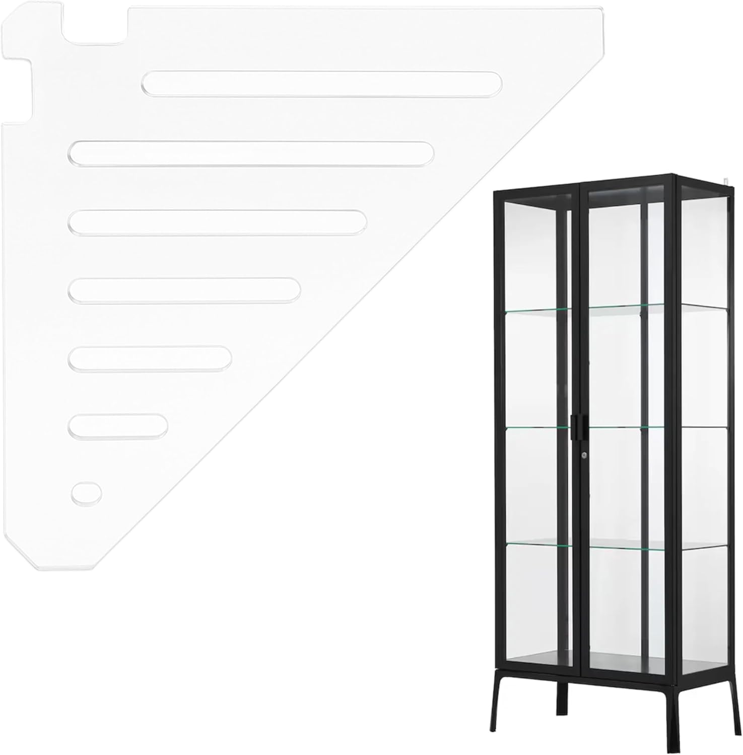Greenhouse Acrylic Shelf for IKEA Milsbo Tall Cabinet - 10Mm Thick Corner Shelf Set 2 Pack image number 3