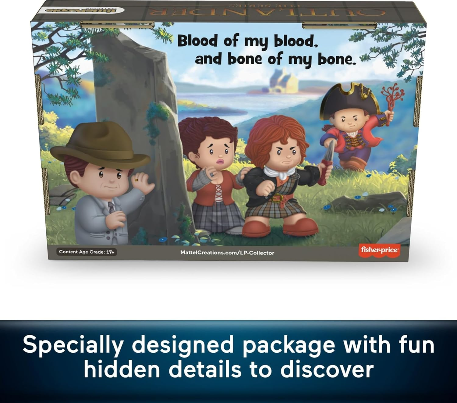 Fisher-Price Little People Collector Outlander TV Show Special Edition Set for Adults & Fans, 4 Figures in a Display Package image number 2