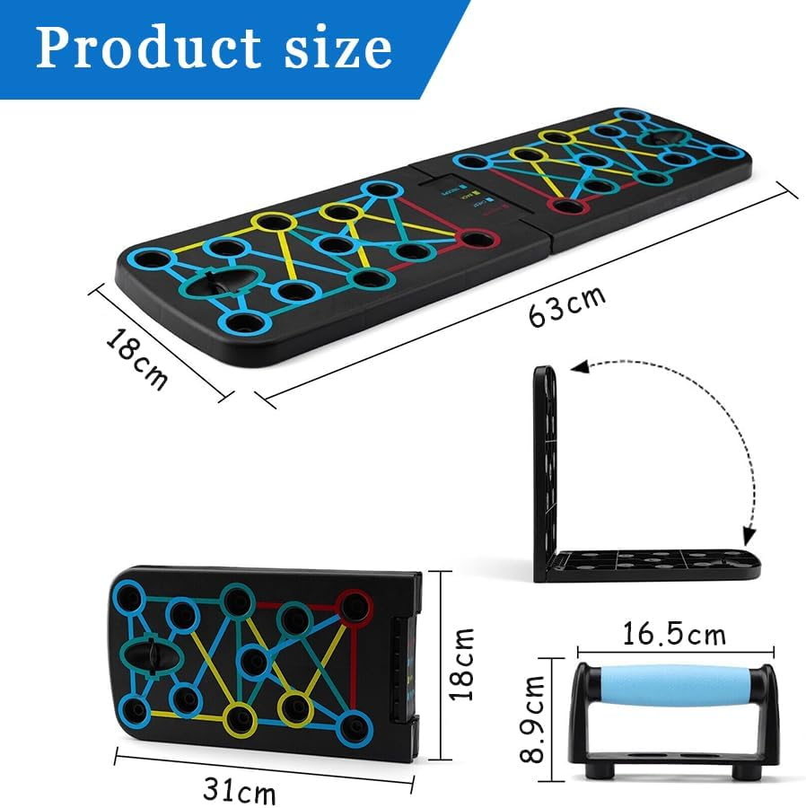 Foldable Push up Rack Board,Multi-Functional Push up Board,Chest Muscle Exercise,Portable Non-Slip,Exercise- Fitness Accessories,For Chest/Shoulders/Back/Triceps