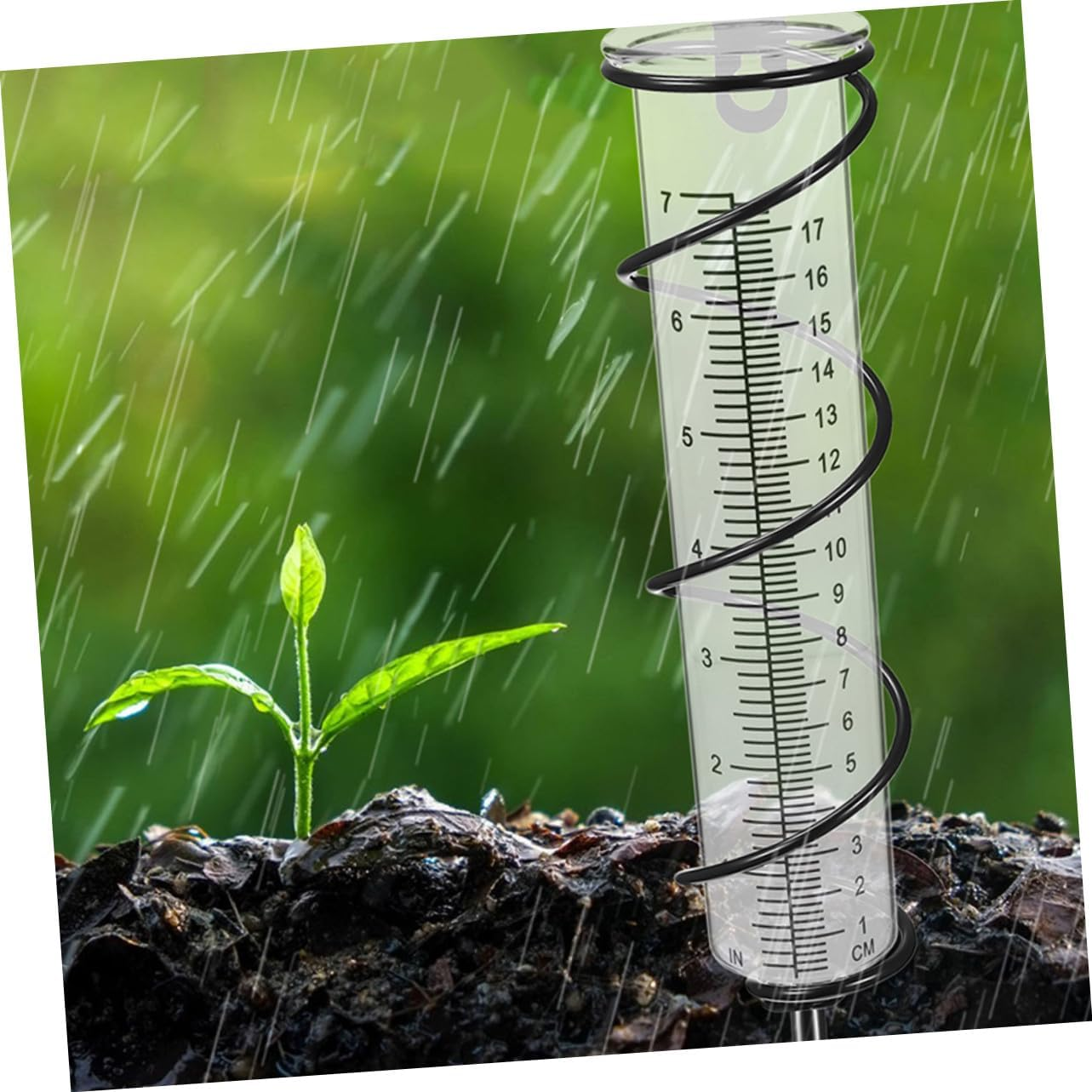 Jojofuny 2Pcs Plastic Rain Gauge Tubes Replacement for Outdoor Garden Lightweight Portable Rainfall Measurement Tools with Clear Visible Markings for Accurate Weather Tracking image number 2