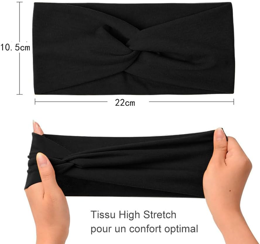 Voarge 5 Pieces Hair Bands for Women Boho Headband Elastic Bandana Yoga Sports Headscarf Women Multicolor Hair Band Hair Accessories image number 4