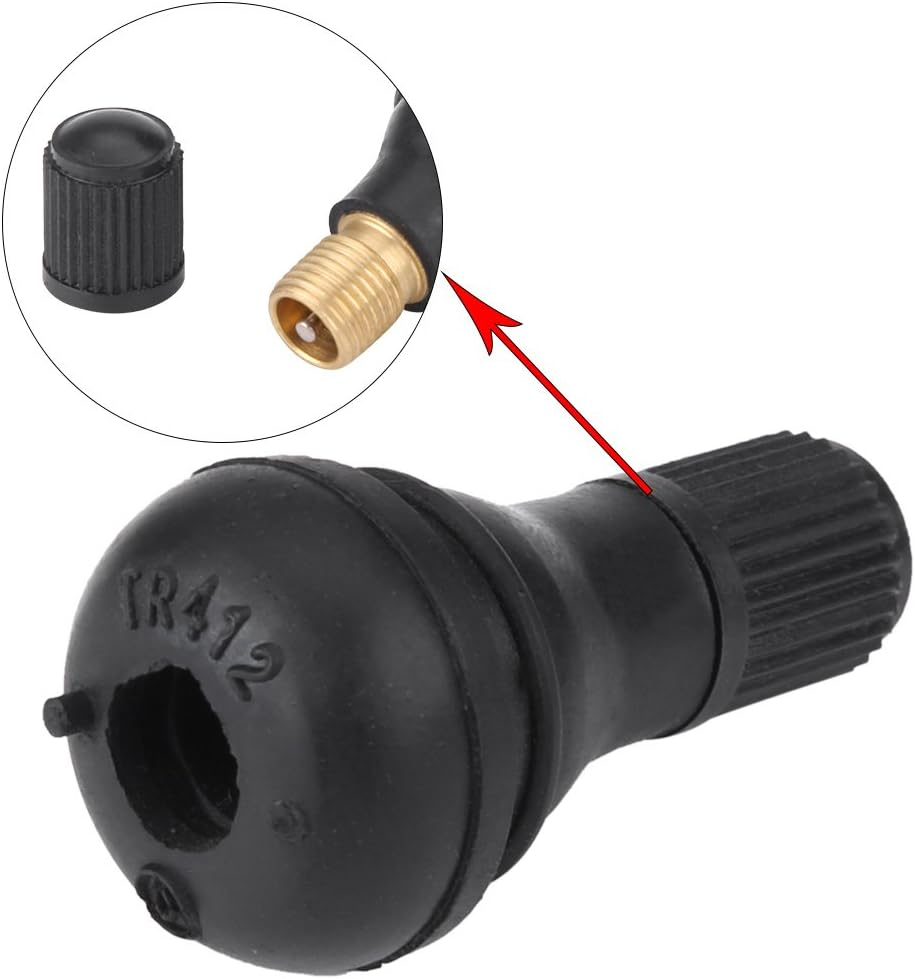 10Pcs TR412 Rubber Snap Pen in Valve Stem Set Metal and Rubber Car Snap Pen in Tyre Tyre Valve Stem Replacement for ATV Lawn, Versatile Design, High Temperature Valve Cores image number 6