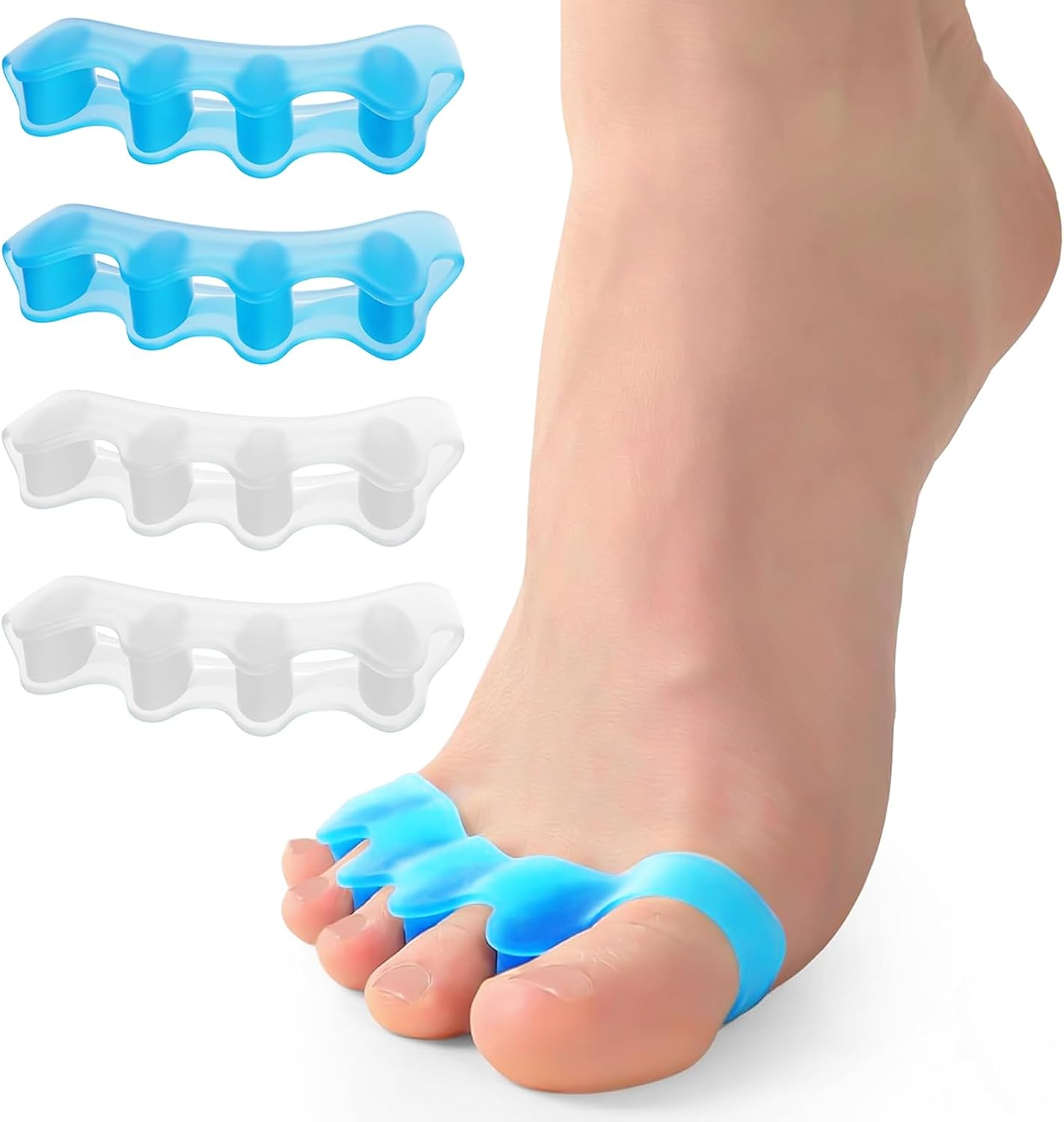 NAILGILRS Toe Separators - 2 Pair Toe Spacers Straightener to Correct Bunions, Soft Rubber Toe Spreader for Men and Women, Foot Pain Relief from Plantar Fasciitis, Hammer & Claw Toes image number 5