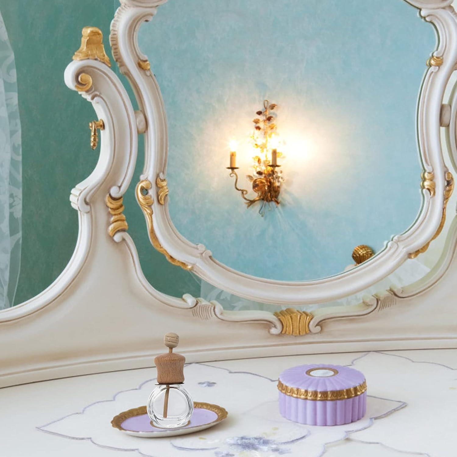 Small Glass Bottles for Car Air Freshener Essential Oil Diffuser Car Vent Perfume Holder image number 4