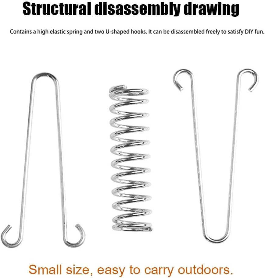 10PCS Tent Spring Buckle, Windproof Stainless Steel Tarp Springs, Rope Spring for Awning Tent Canopy, Outdoor Camping, Dog Chain Tension Springs, Sun Sail Shades for Beach image number 5