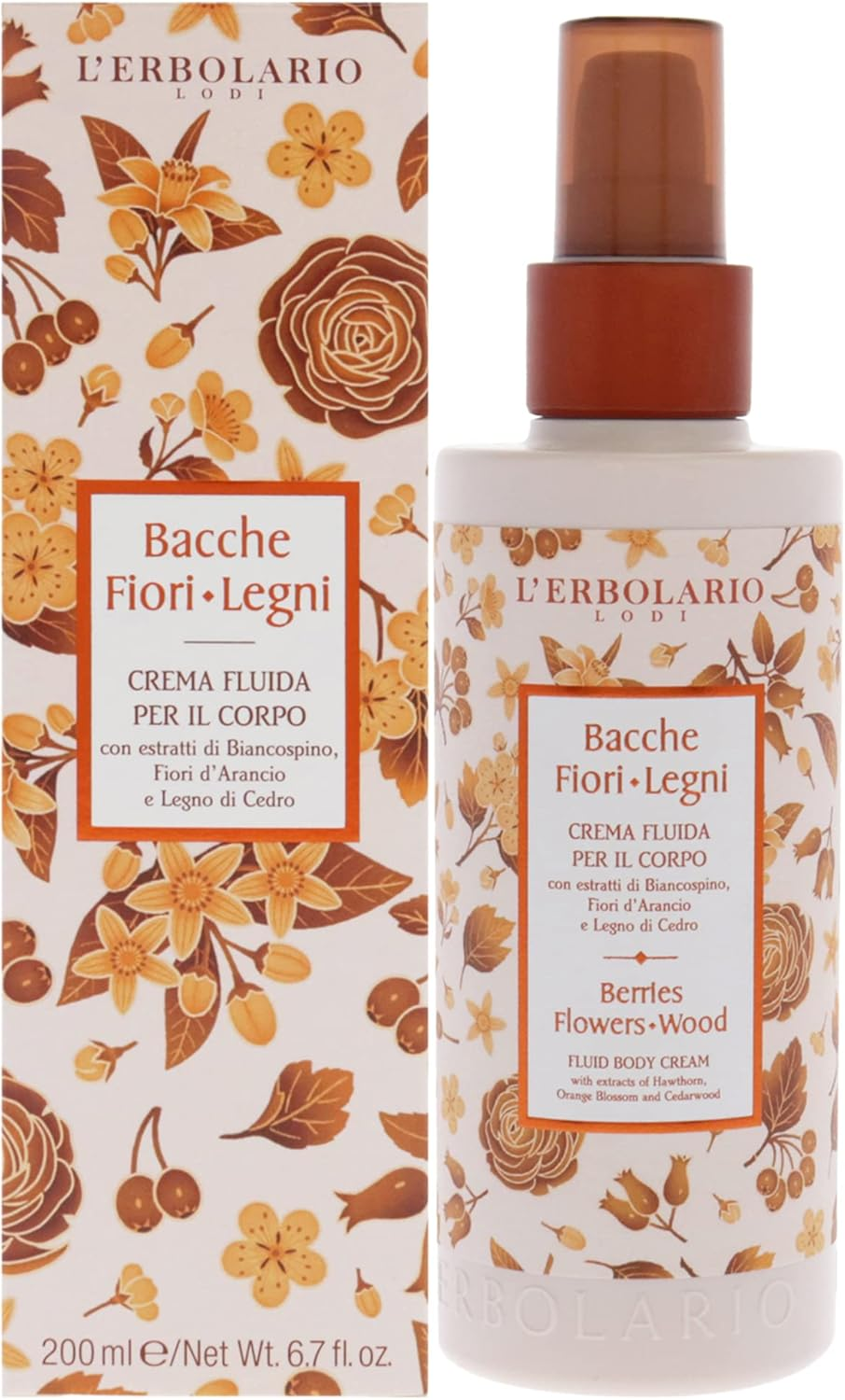 Lerbolario Berries Flowers Wood Fluid Body Cream for Unisex 6.7 Oz Body Cream image number 1