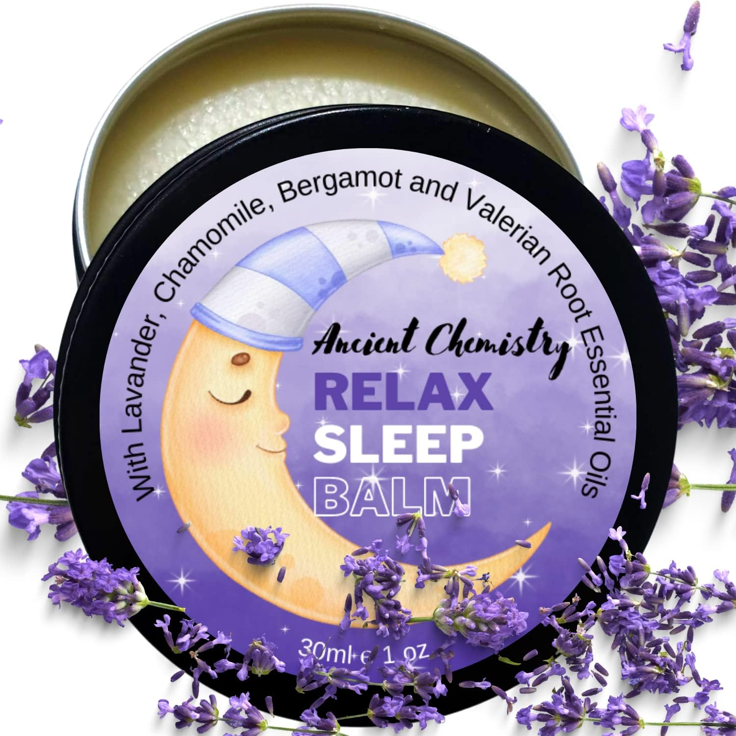 100% Natural Sleep Balm Softens Skin Whilst Relaxing, Sleep Rub on the Temples or Pulse Points, Lavender, Bergamot and Camomile Essential Oil & Valerian Root in Balm for Good Night Sleep Aid image number 3