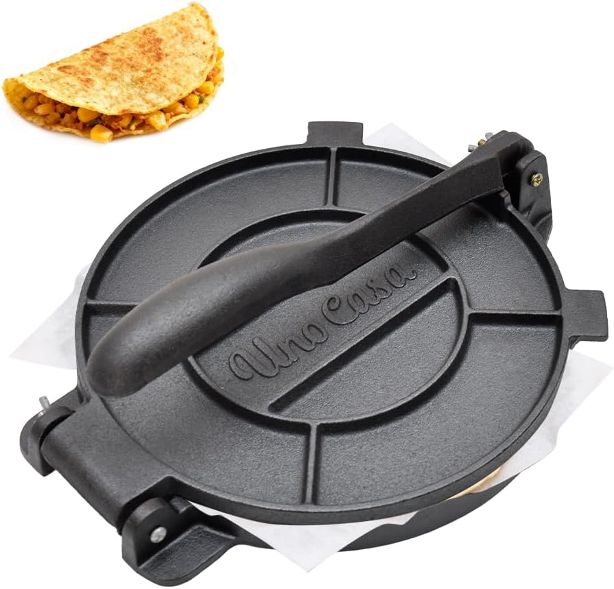 Alston 12 Inch Cast Iron Tortilla Press Heavy Duty Non-Stick Roti Maker Masa Flour Tortillas Dough Presser for Homemade Flatbreads Quesadilla Rotis Empanadas