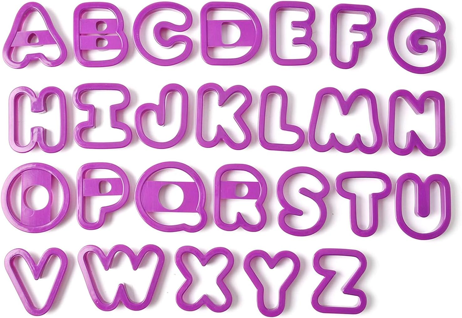 26Pcs Large Alphabet Cookie Cutters Plastic A-Z Letter Biscuit Fondant Cutters Mould for DIY Sugarcraft Biscuit Pastry Baking (Alphabet)