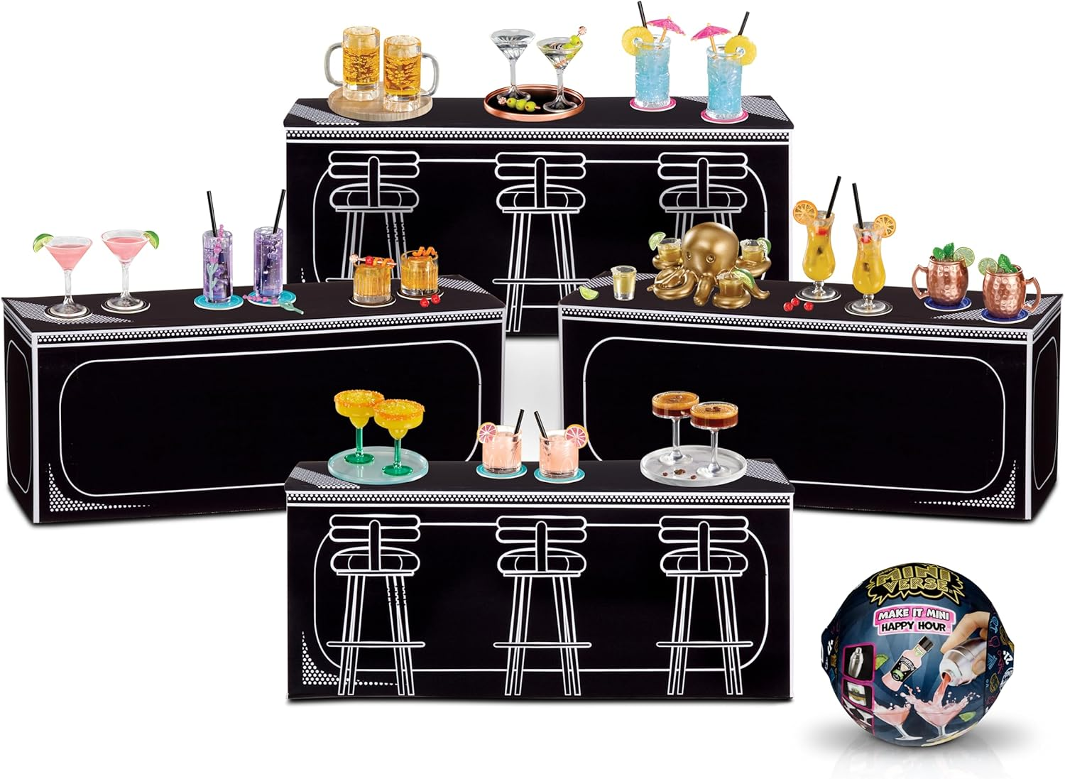 Mga'S Miniverse Make It Mini Happy Hour Mini Collectibles, Blind Packaging, DIY, Resin Play, Replica Cocktails, NOT Edible, Collectors, 21+ (3-Pack) image number 1