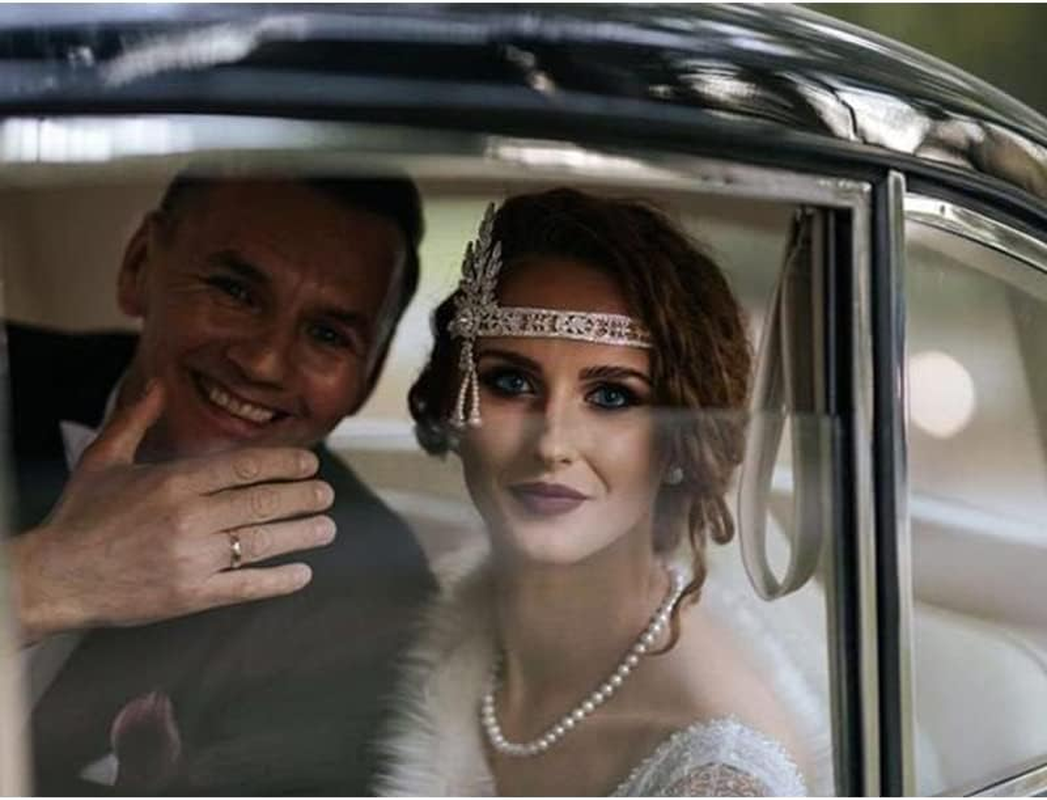 Feather Headband Silver 20S Headpiece Vintage 1920S Headband Flapper Great Gatsby Jewelry Accessories White Feather Headband (Color : Silver Headband, Size : Free Size) - Black-Set image number 4