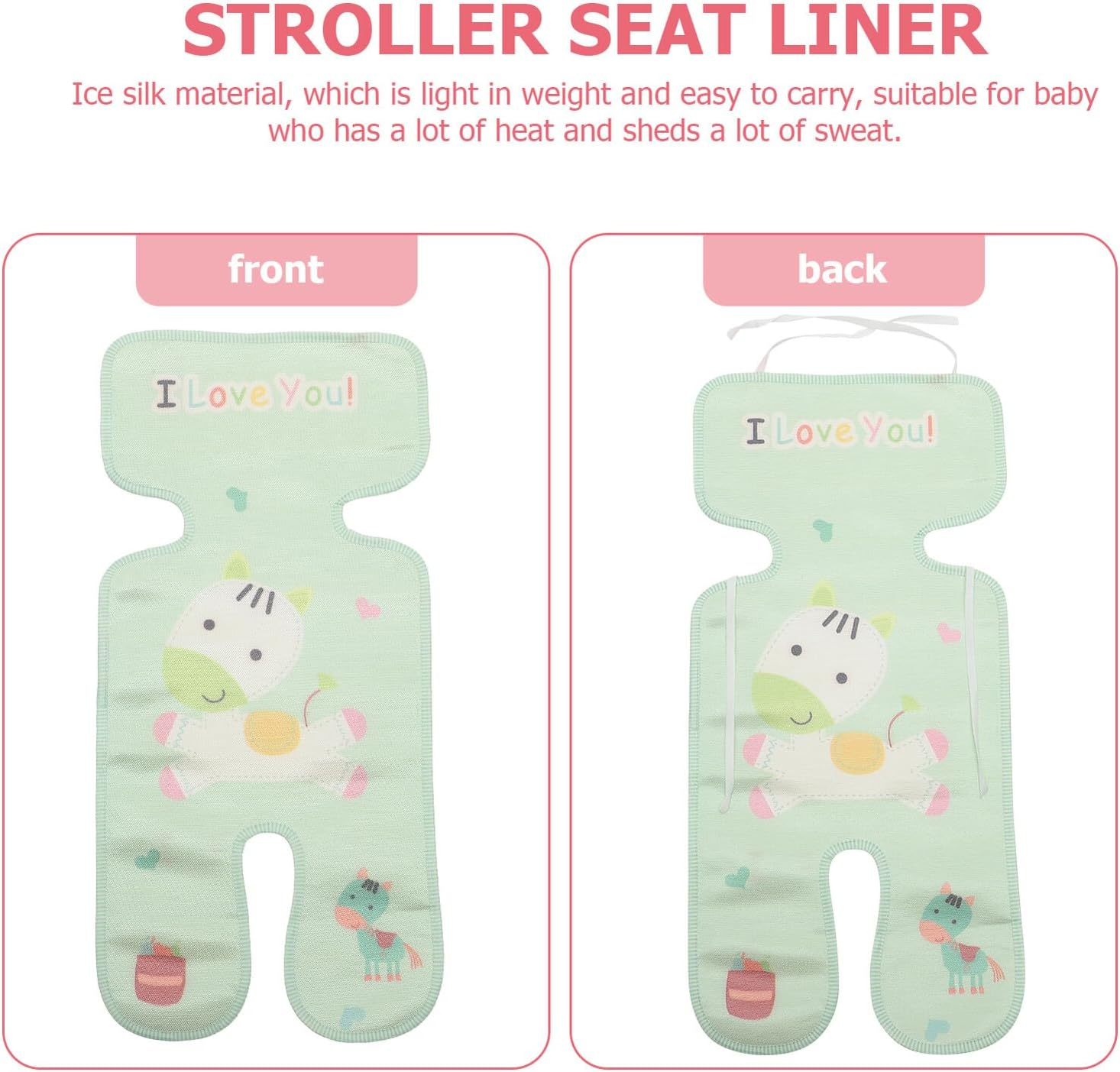 Stroller Cooling Pad Ice Silk Seat Mat Breathable Soft Liner for Newborns and Boy Girl Travel Essentials Pram Cooling Mat image number 6