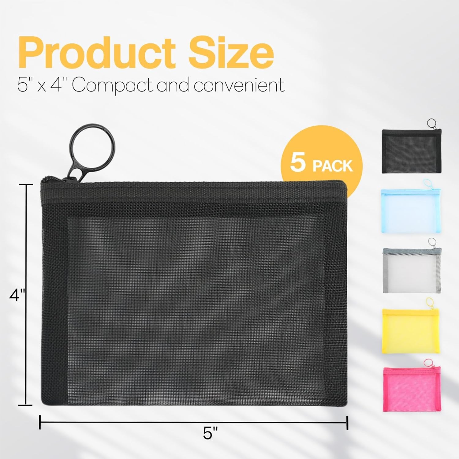 Mesh Zipper Bag Purse Organizer Pouches Makeup/Cosmetic Bag Travel Toiletry Bag Coin Pouch Daily Accessories image number 4