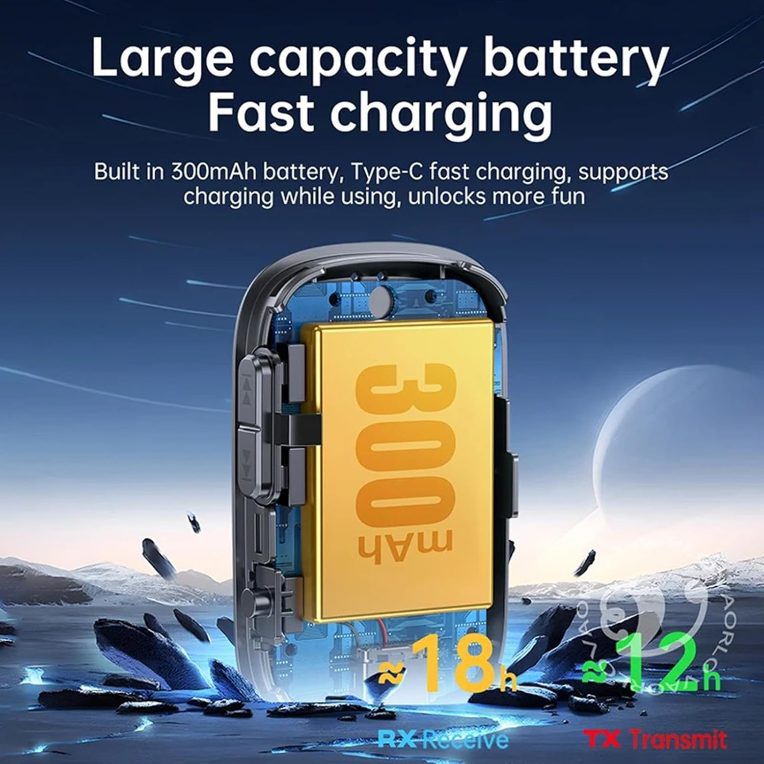 Wireless Audio, Transmitter Receiver, Hifi Stereo Adapter, 3.8X1.6X5.9Cm with Mic, Stream Hd Sound for TV, Pc, Phones, Headphones, Speakers Reliable Connectivity image number 3