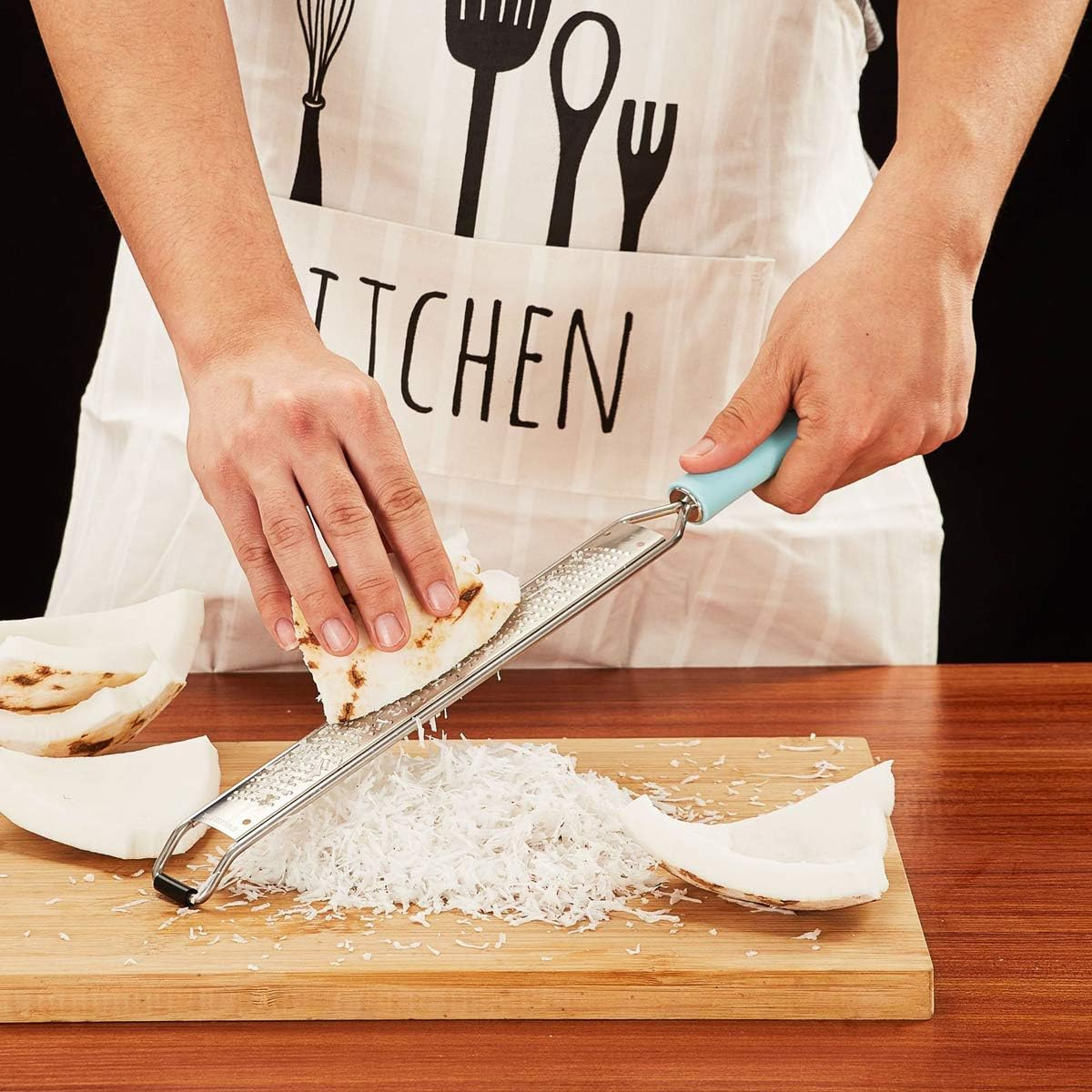 Zester Grater for Parmesan Cheese, Lemon, Citrus, Chocolate, Ginger, Garlic, Nutmeg - Hand Held Stainless Steel Multi-Purpose Kitchen Food Grater - Dishwasher Safe - Style 2 image number 5