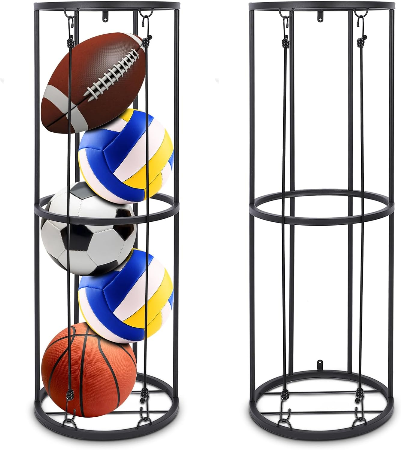 ZEMBSOYA Vertical Ball Storage Rack, Wall-Mounted Garage Sports Equipment Organizer for Basketball, Soccer and Volleyball. image number 4