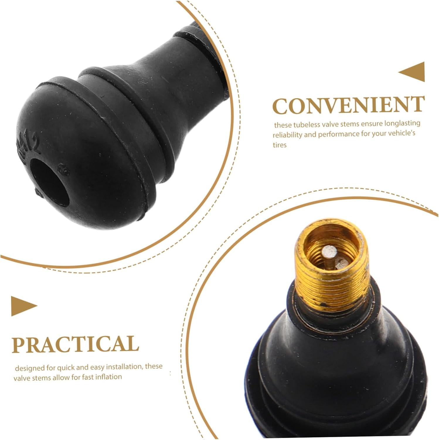 COSMEVIVI 4Pcs Tubeless Tire Valve Stems Replacement for Automotive Tires Leakproof Heavy Duty -In Installation image number 5