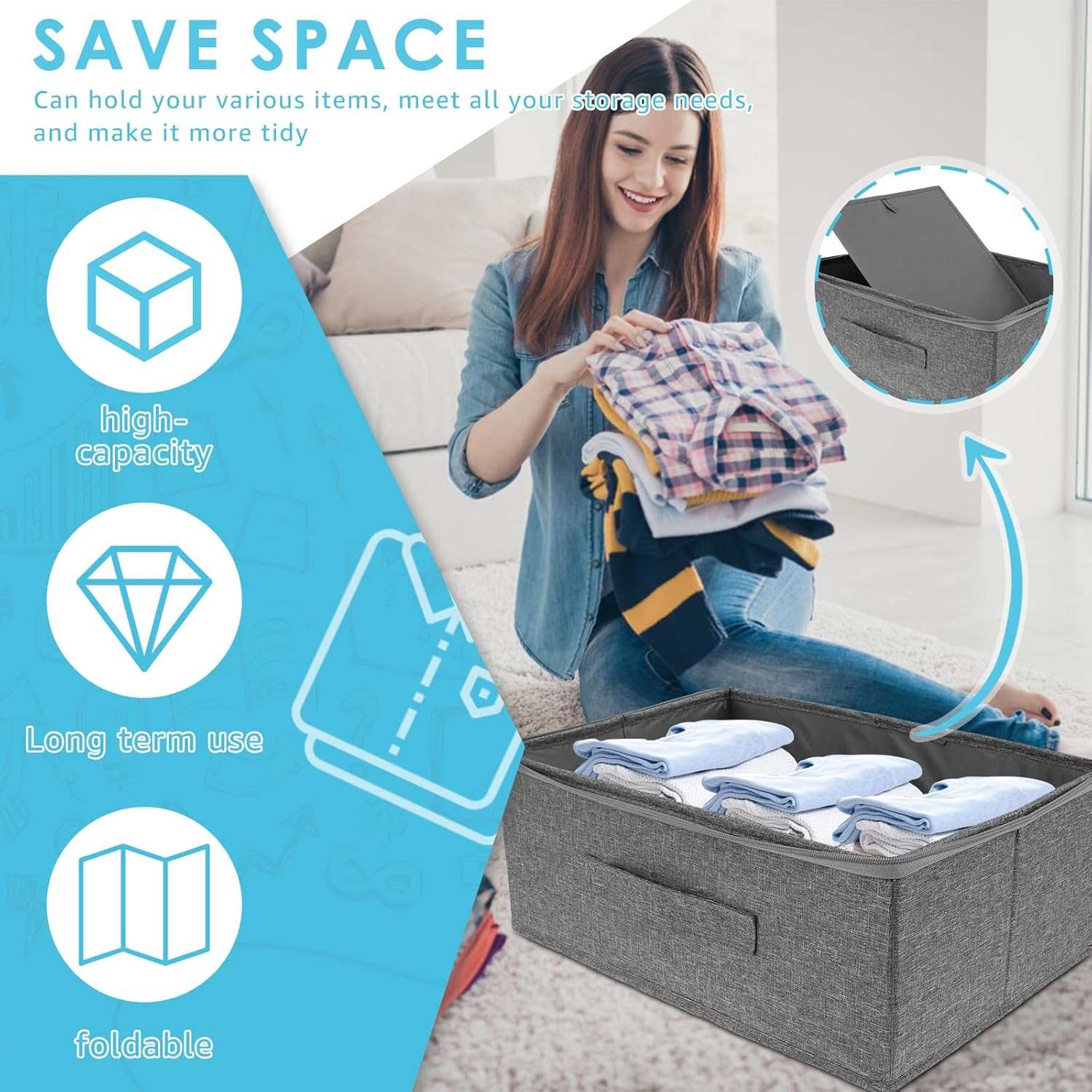 SHMAUNU Discreet Lockable Storage Toy Bag, Storage Box with Zipper & Handle, for Private Toys Cards Files Documents Cash Accessories image number 4