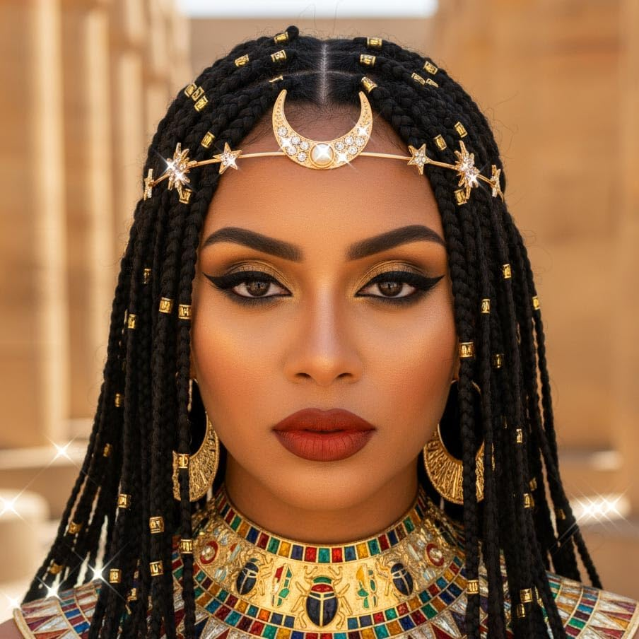 Fashband Boho Moon Headband Gold Star Headpiece Festival Hair Accessories Flower Bride Wedding Hair Chain Jewellery for Women and Girls image number 4