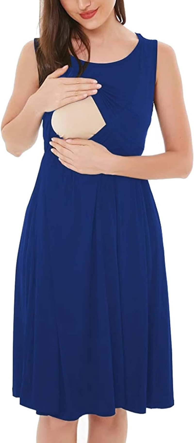 Maternity Outfit Women'S Maternity Nursing Dresses Split Long Dress for Breastfeeding Maternity Xmas Dress