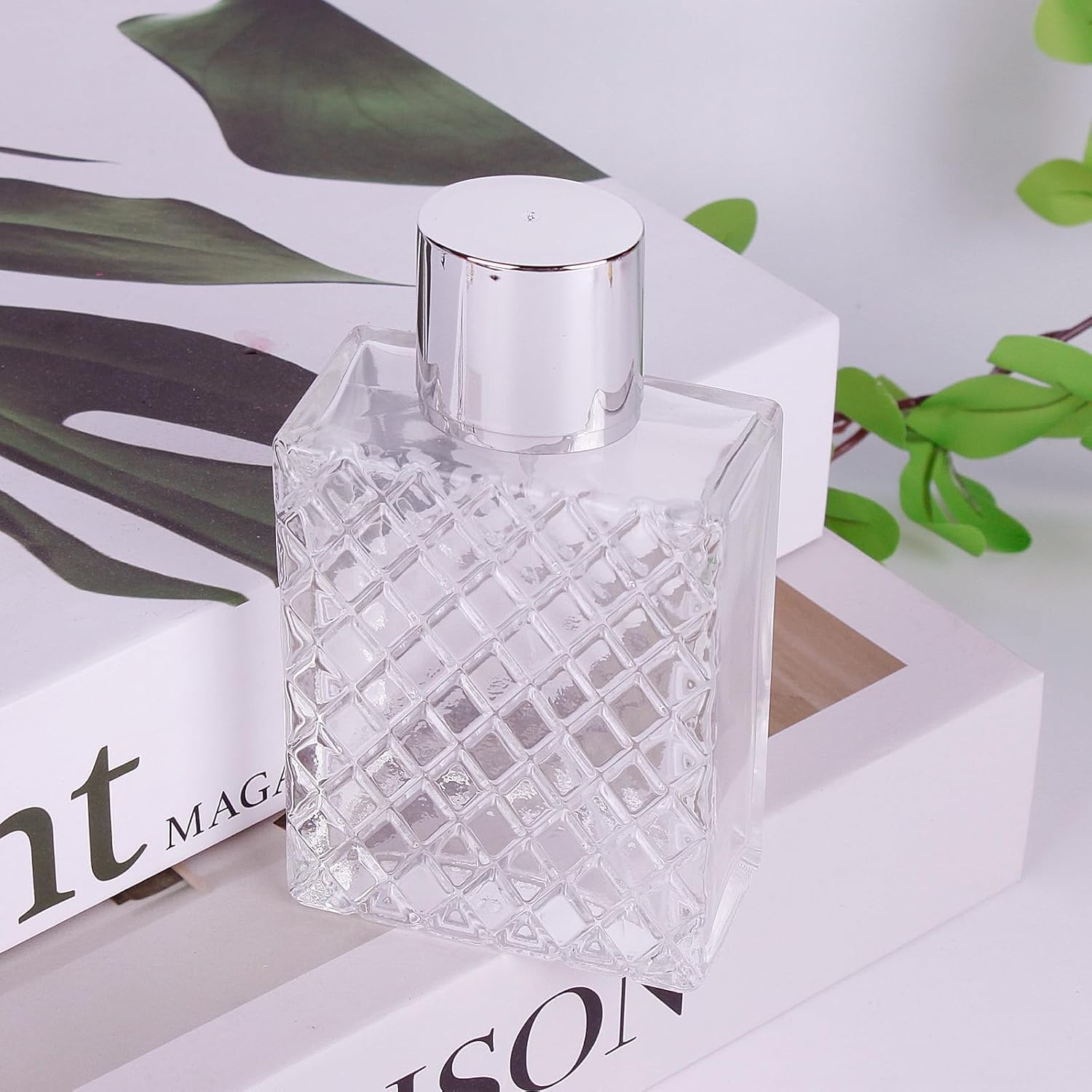 2Pcs Refillable Empty Perfume Bottle, 100Ml/3.4Oz Glass Atomizer, Portable Travel Cologne Spray Atomizer-Quttly