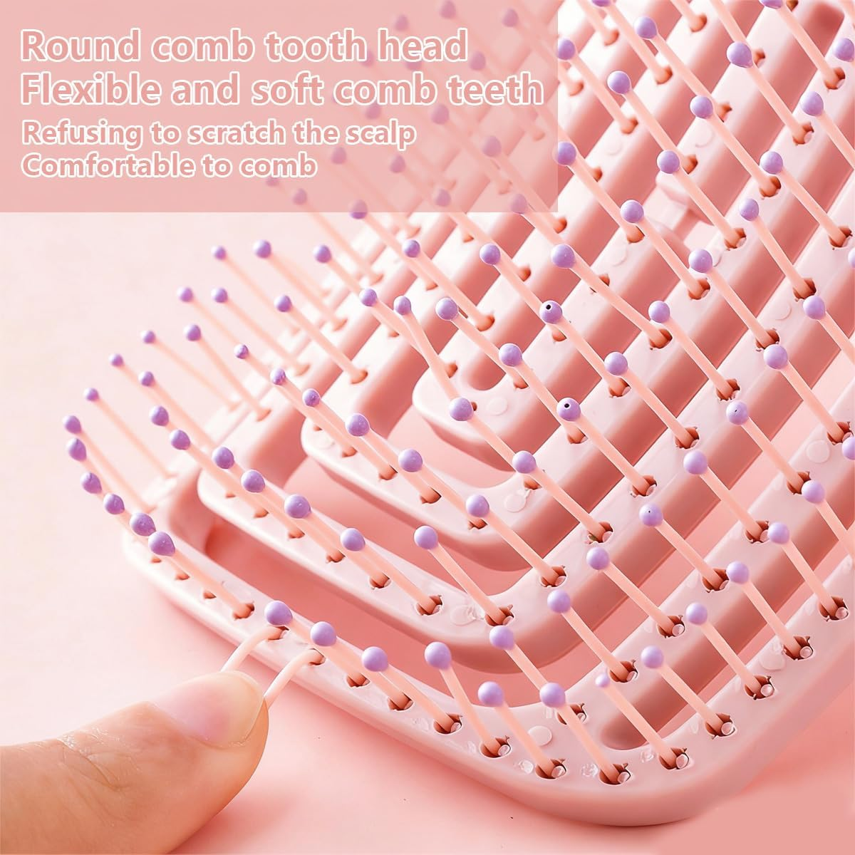 Pack of 4 Hair Brushes without Pulling, Magic Hair Brush, Hairs Brushes Scalp for Wet and Dry, without Pulling - Anti-Tangle Hairs Brush, Detangling Hair Brushes for Men, Women and Kids